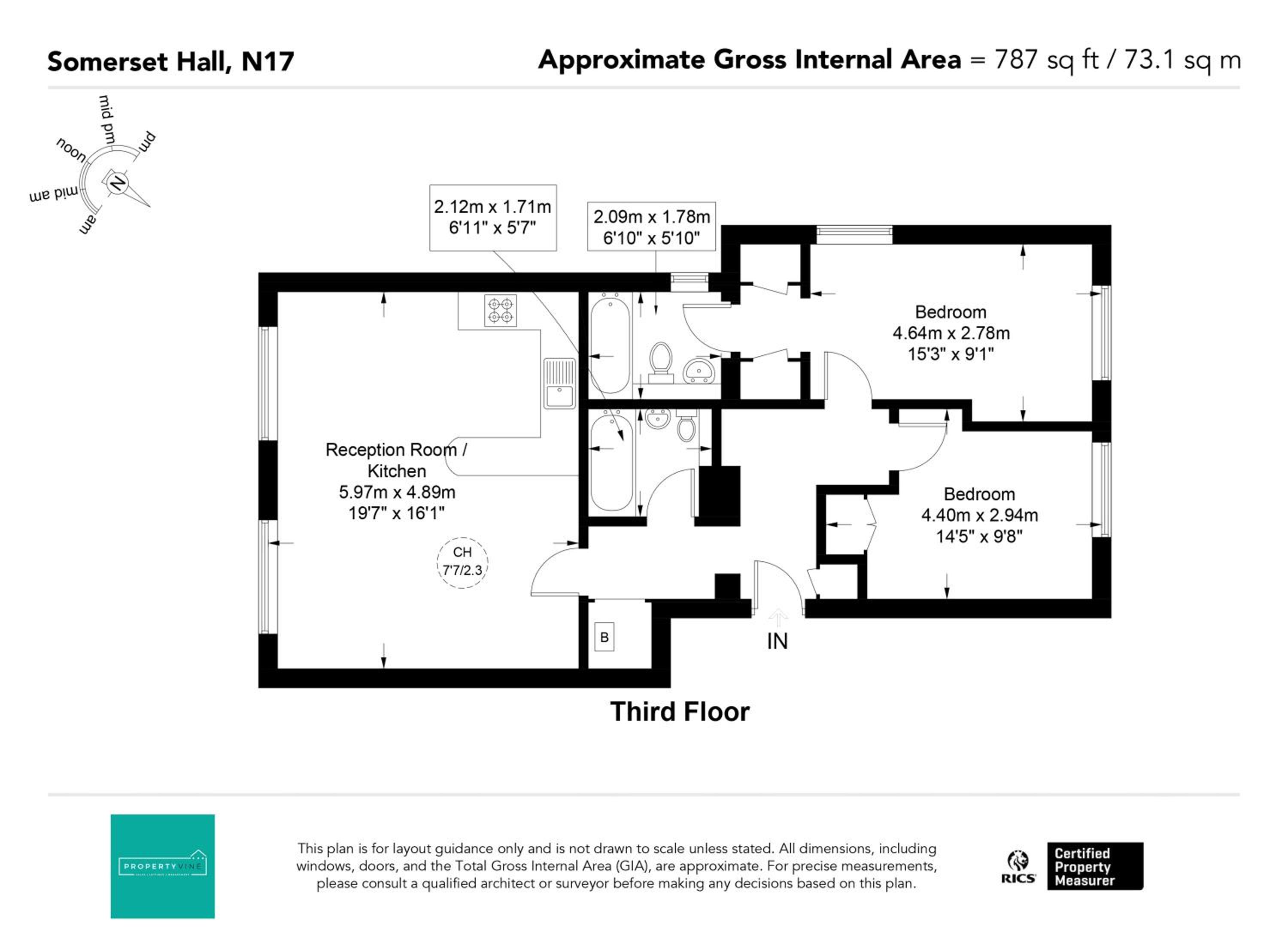 Luxury 2 bed, 2 bath apartment in North London