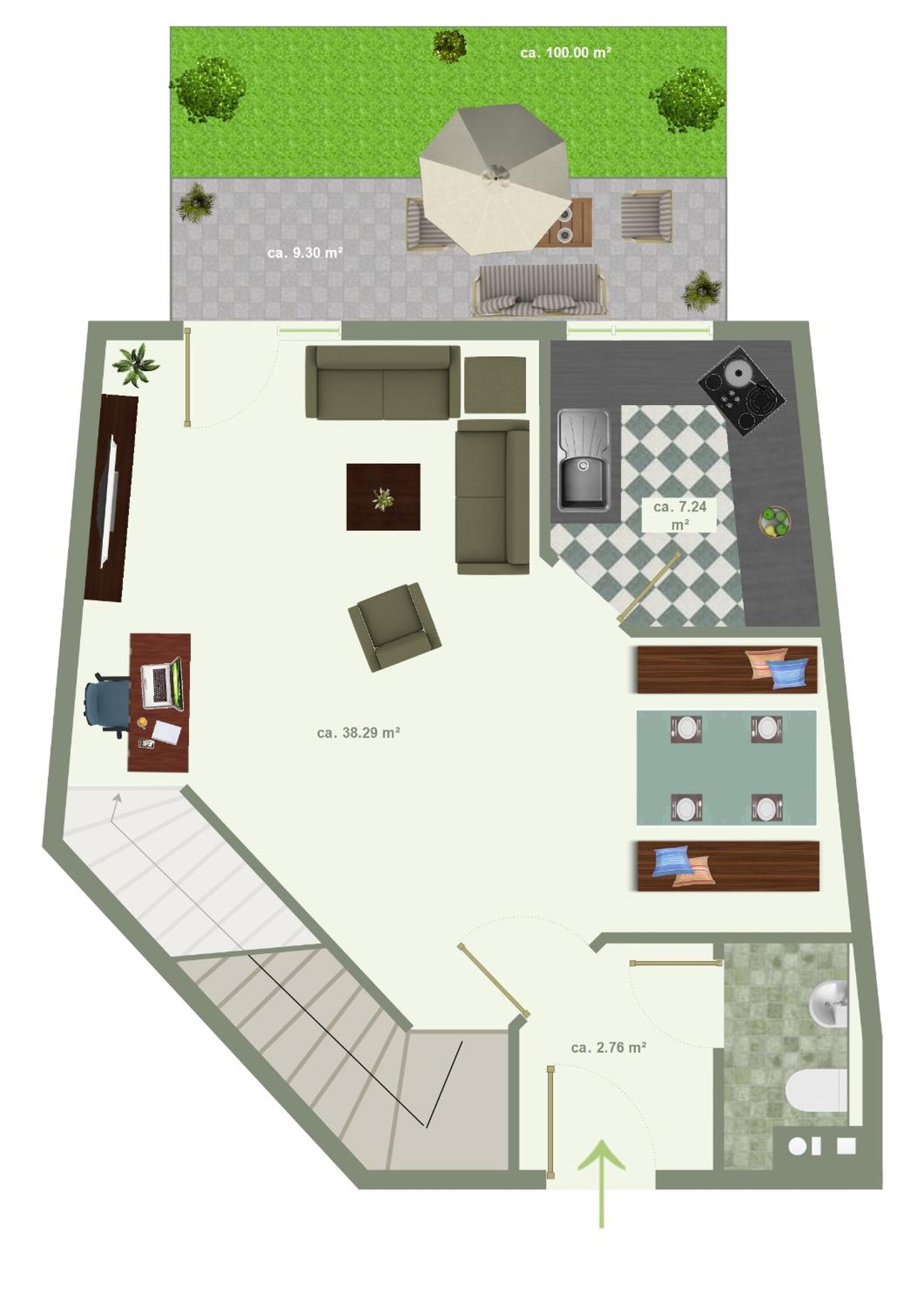 Schöne Gartenwohnung im Seenland