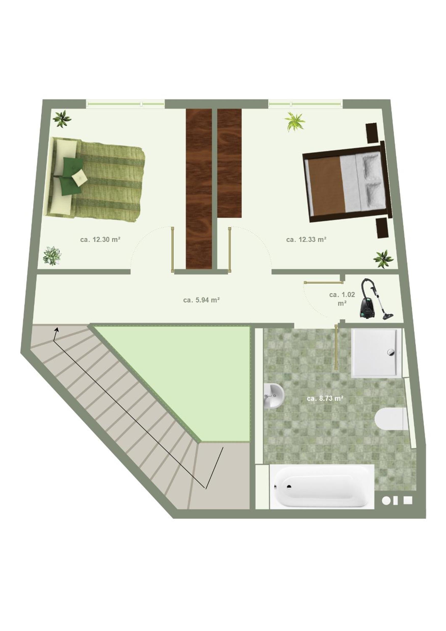 Schöne Gartenwohnung im Seenland