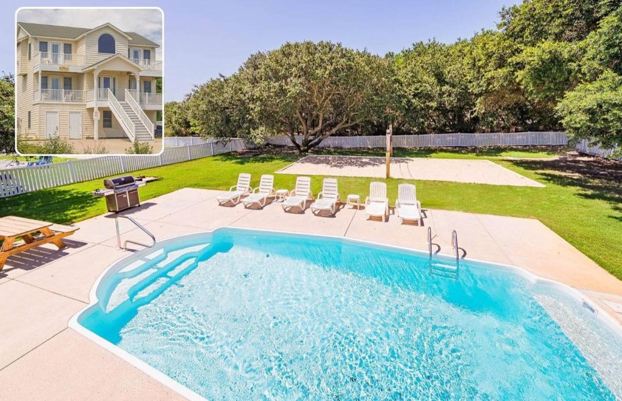 King BEEch - Southern Shores, 300 Yds to Beach, Ocean View, Pool, Hot Hub, Fenced Yard