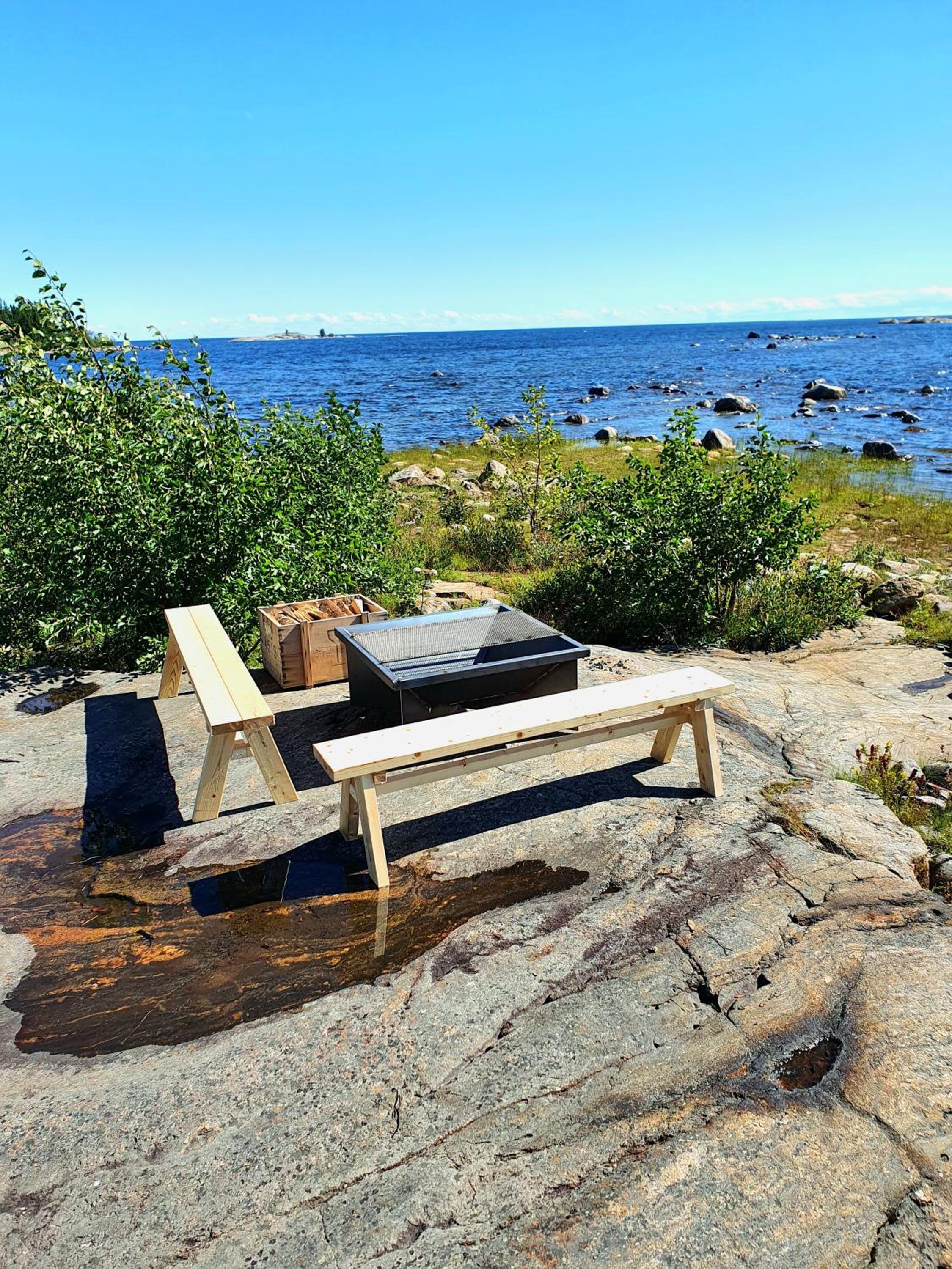 Stuga med havsutsikt