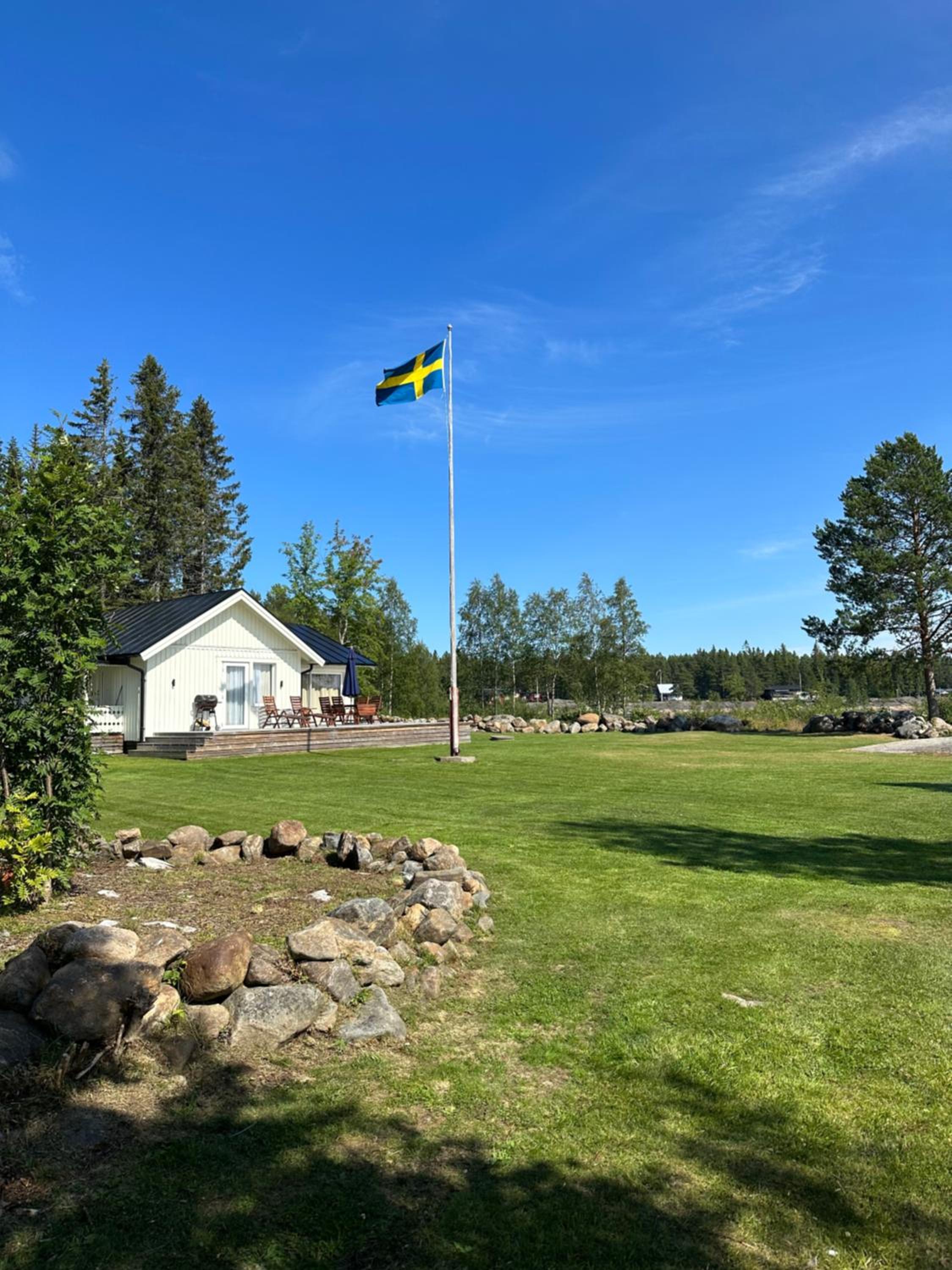 Stuga med havsutsikt