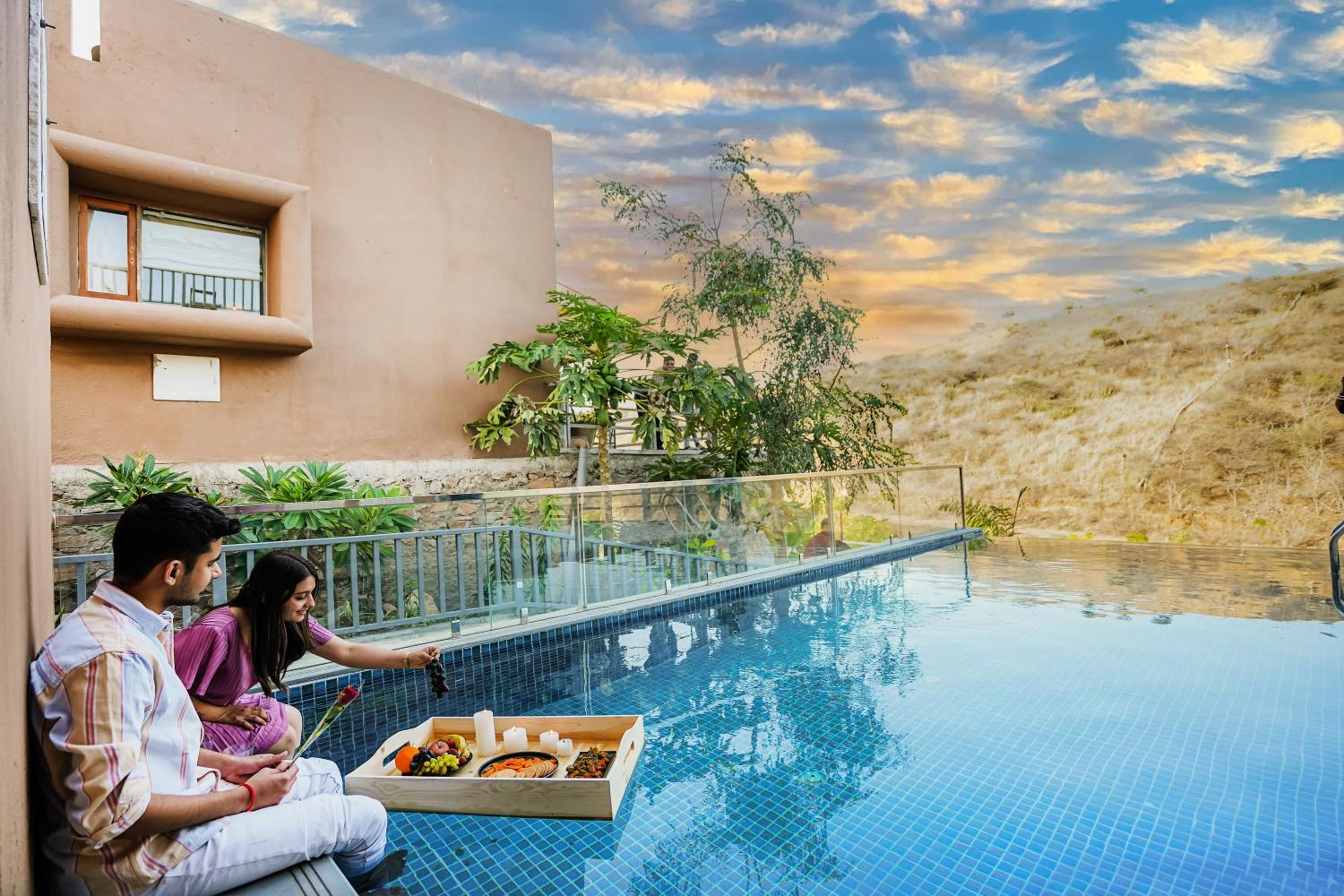 SaffronStays Moringa WishingTree - 3-BR villa near Nathdwara with pool, lawn and hillside views view 2