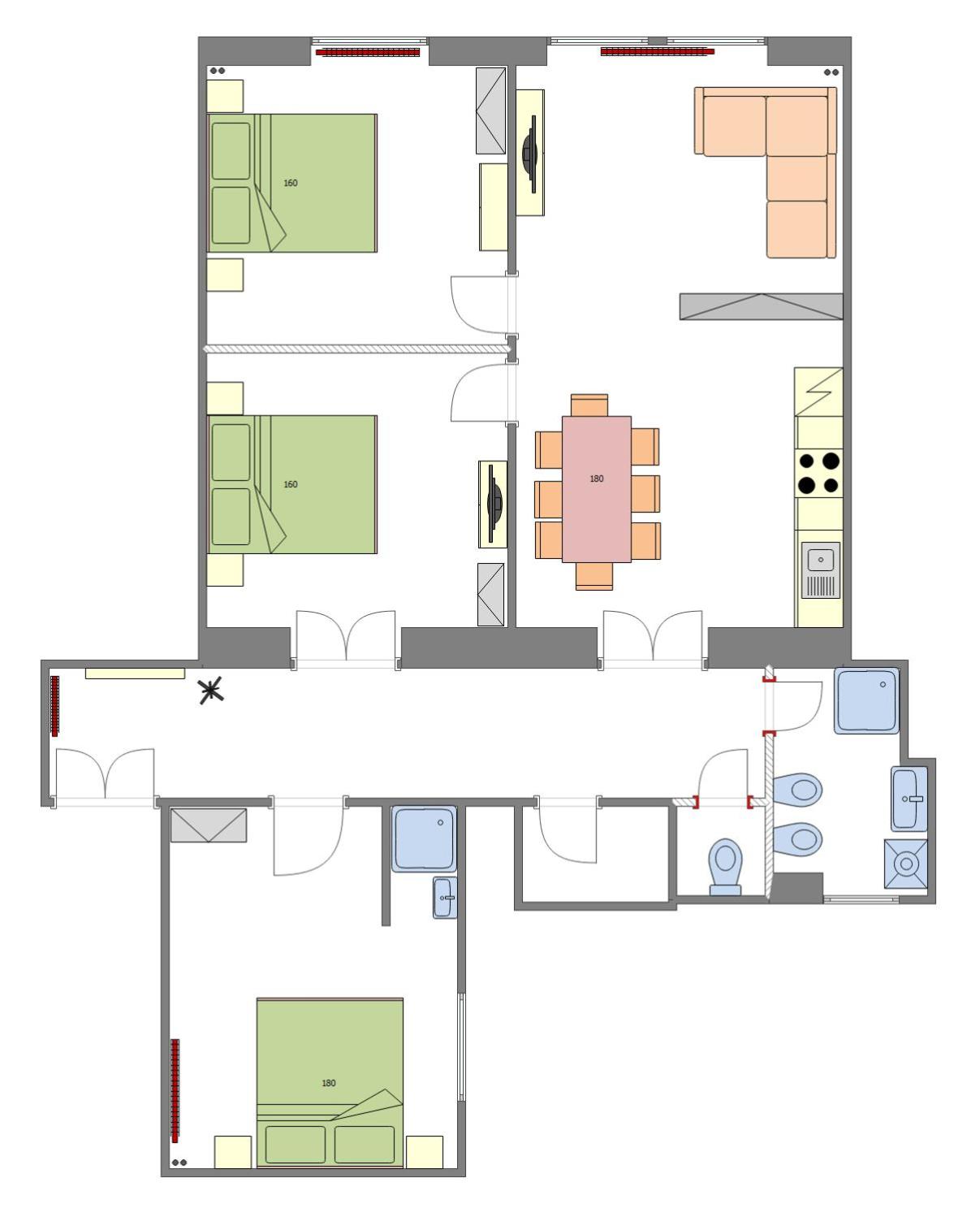 3BDR main square spacious designed apartment