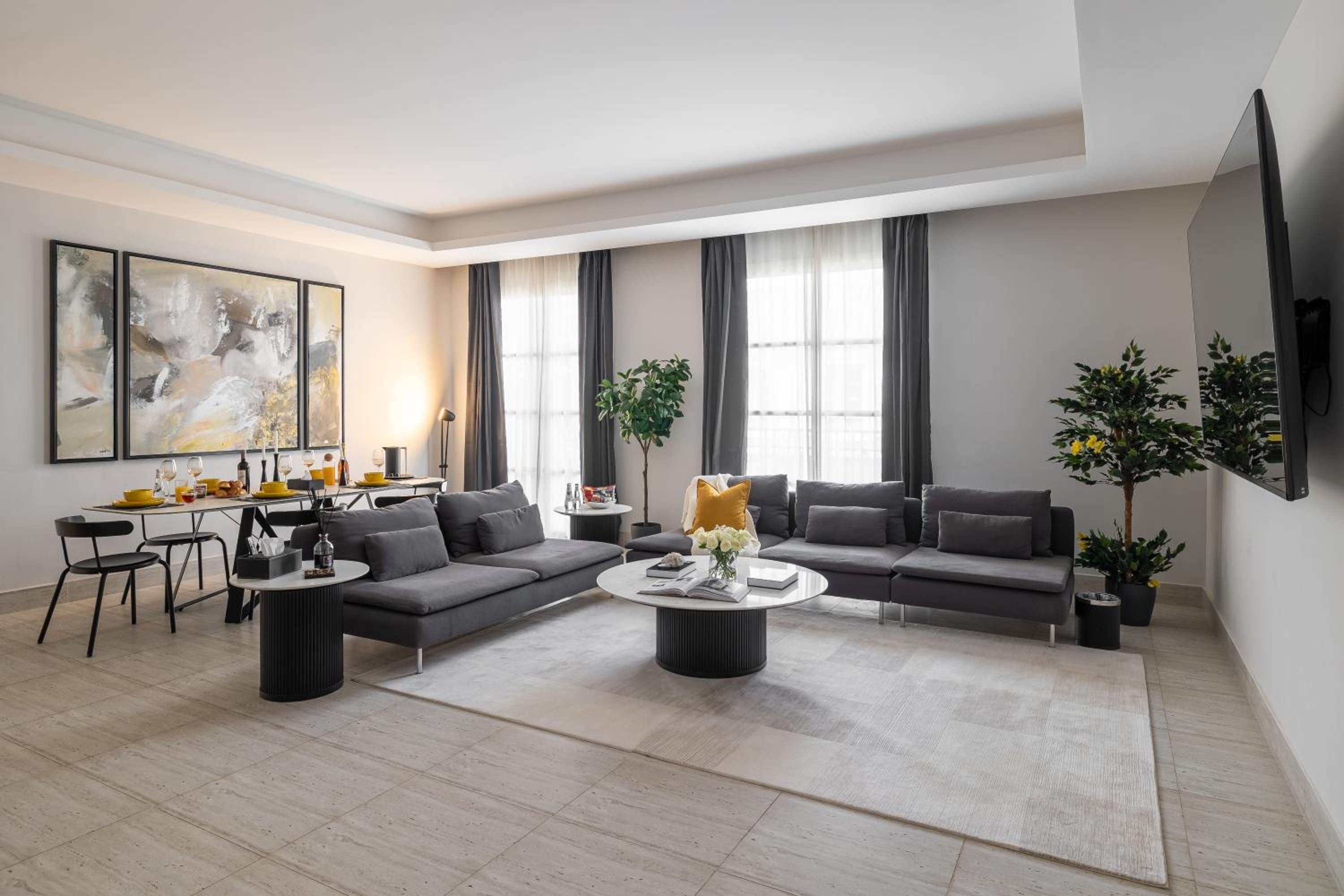Modern 3BR Retreat I Gym, Balcony & Prime Location