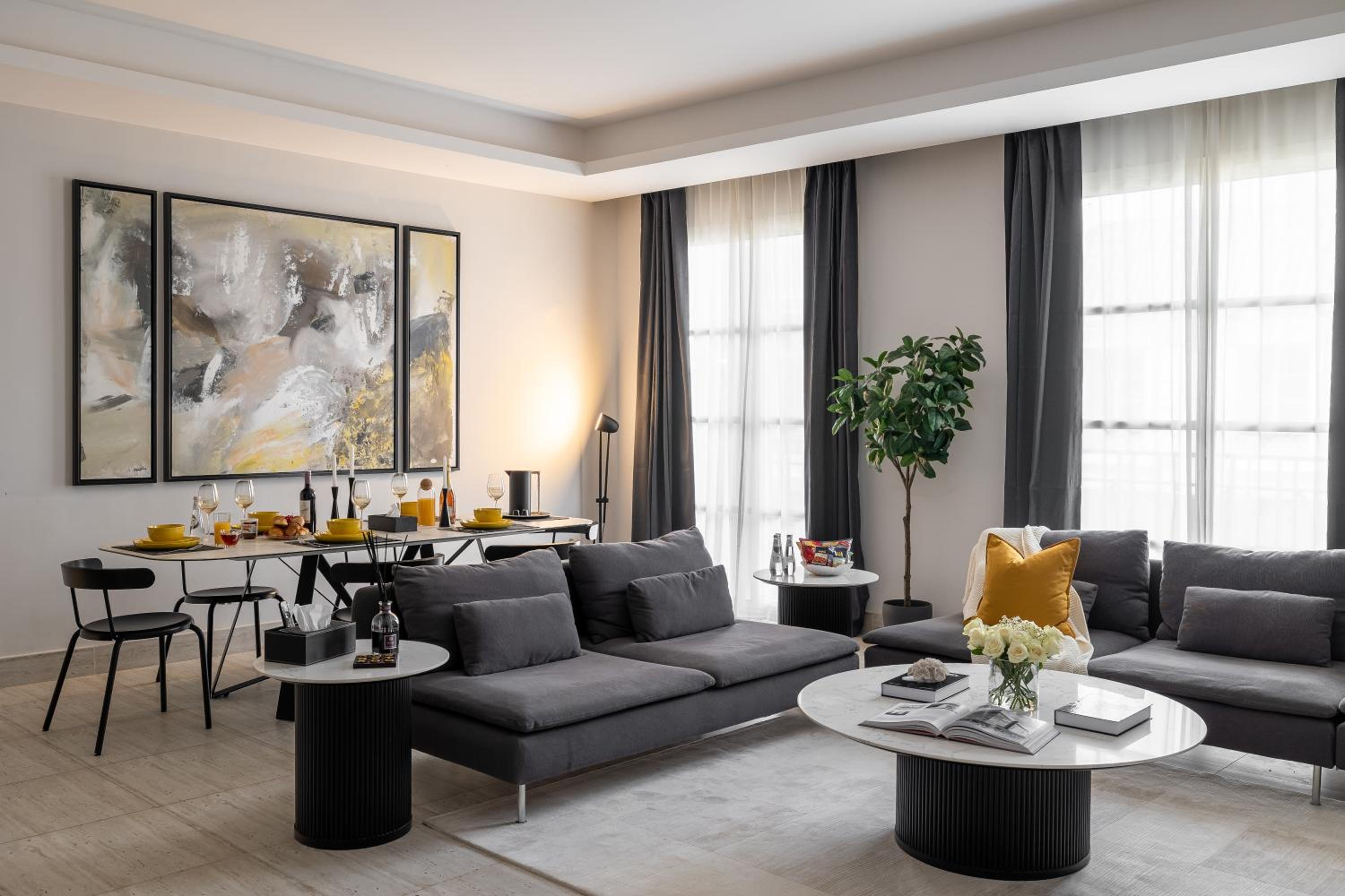 Modern 3BR Retreat I Gym, Balcony & Prime Location