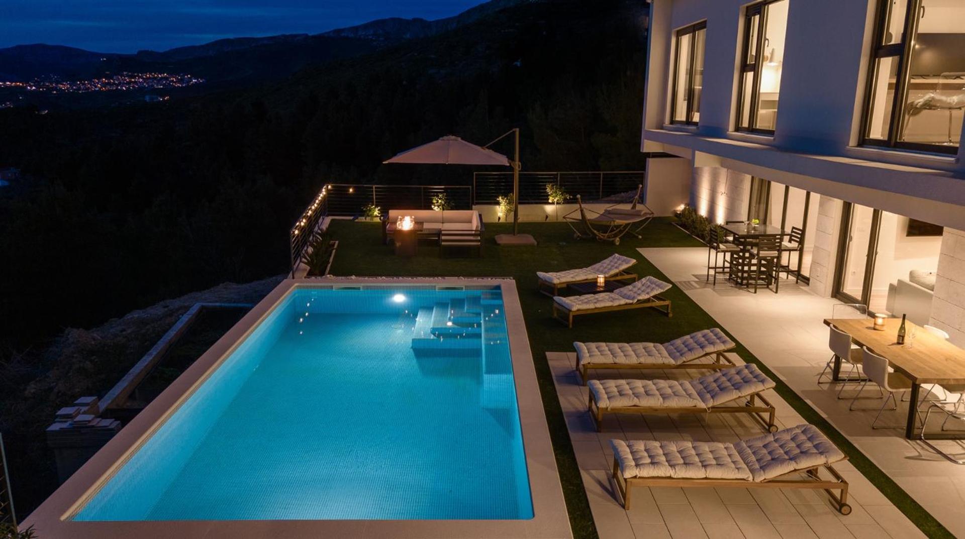 Villa Sunset Split overviewing Split and Podstrana bay view 2