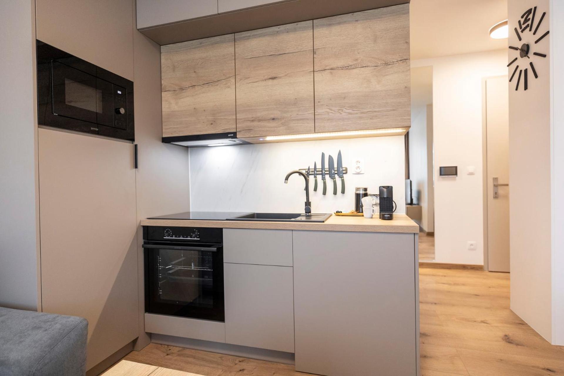 ALURE RESIDENCES 5 & 24h self check-in, private parking in front of the apartment building included, new building, the apartment building has its own park  view 5