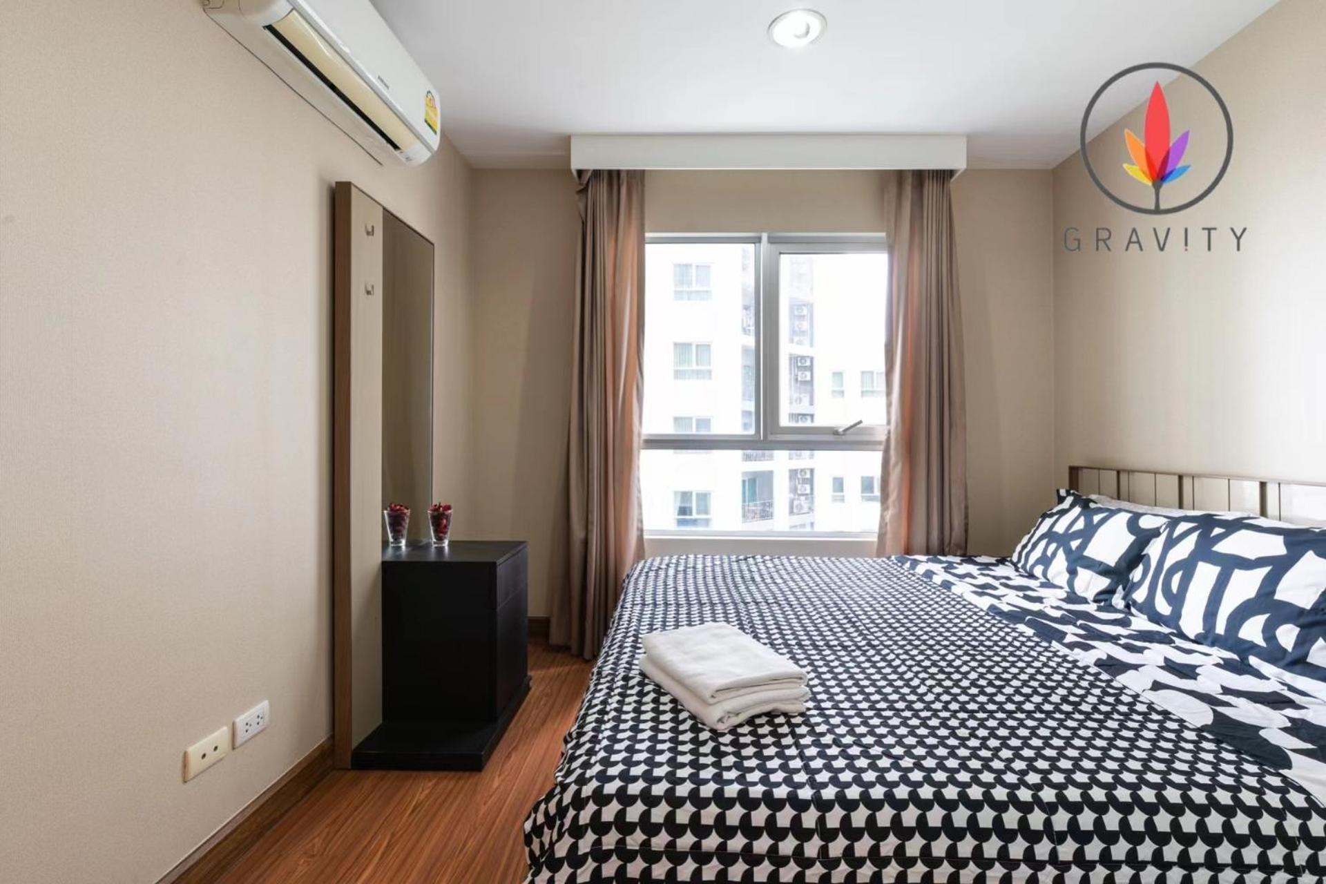 MRT rame9 Jodd Fairs night market, walk for a few minutes, two bedrooms and two bathrooms