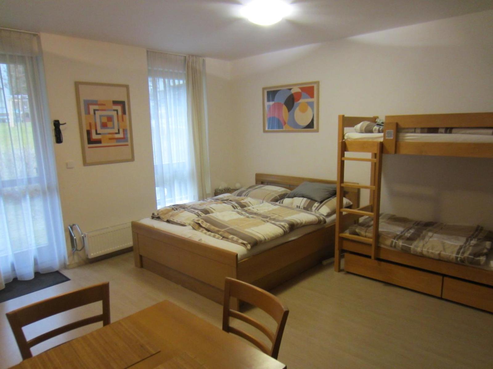 Family studio Resident s terasou, garáží, kuchyňskou linkou, vhodné i pro rodiny s dětmi, u sjezdovky pro děti, bobové dráhy, FREE Garage, FREE WIFI, výhle