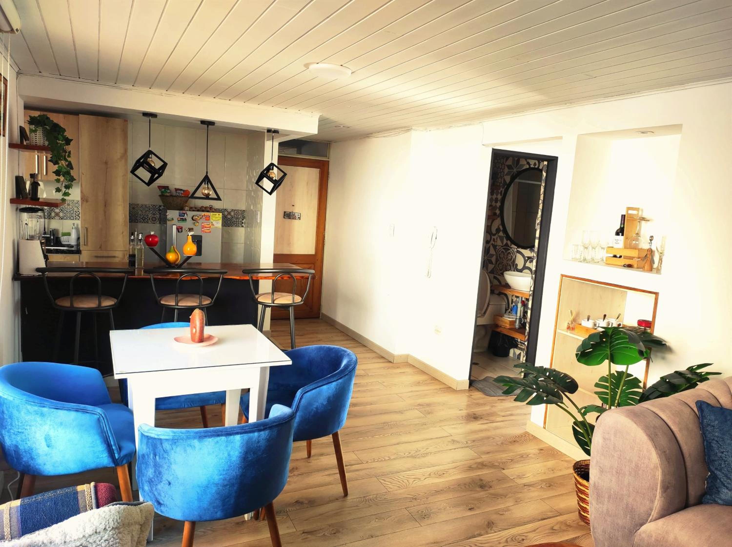 Apartamento en el centro histórico de Tunja con chimenea