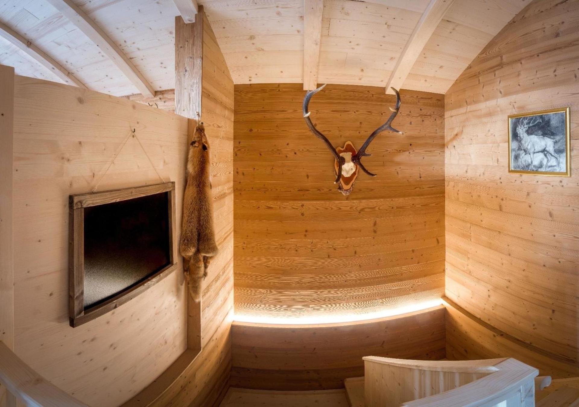 Jagdhütte mit Kaminofen und Sauna