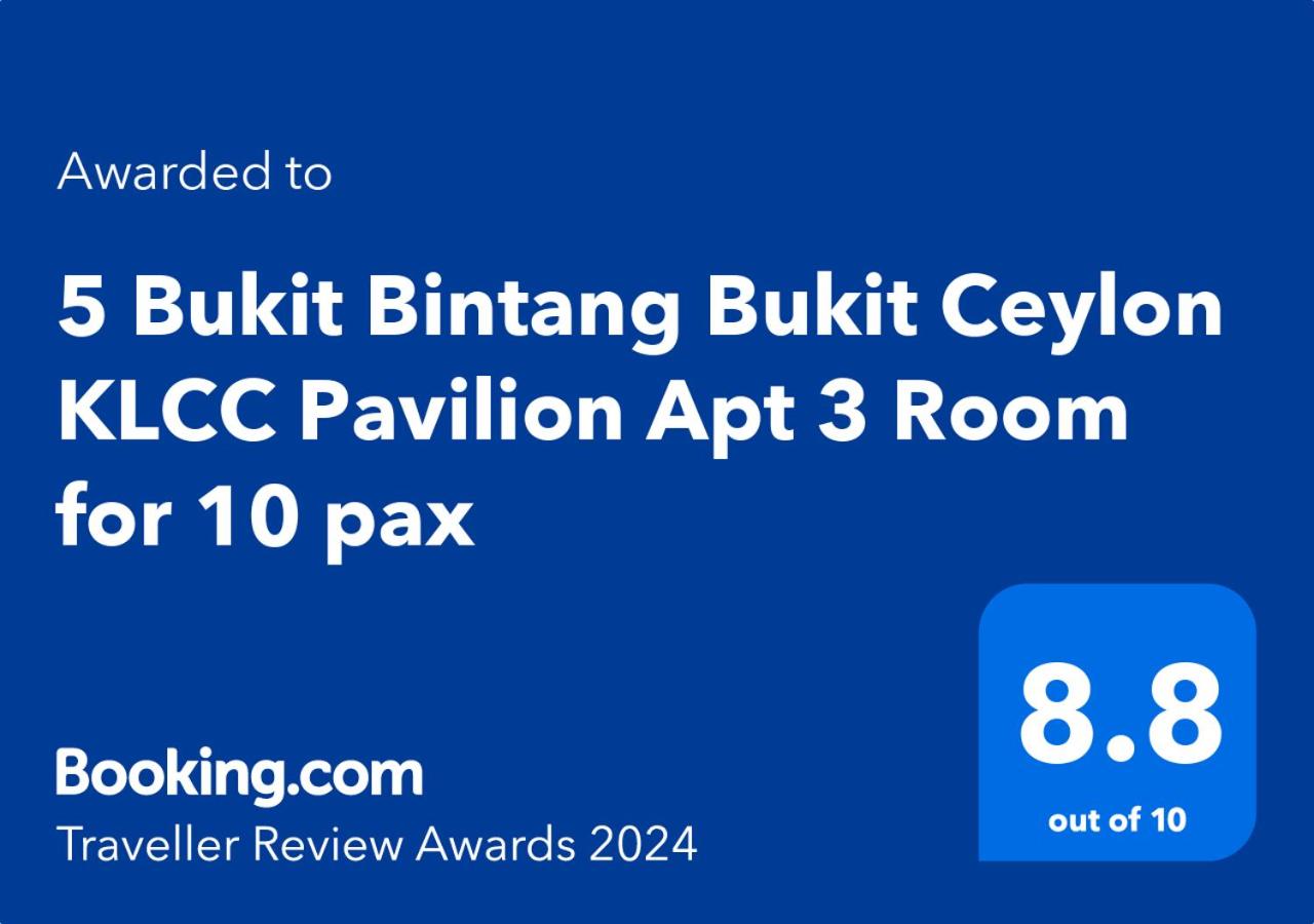 5 Bukit Bintang 5 minutes to Alor Street Bukit Ceylon KLCC Pavilion Apt 3R2B 10 pax