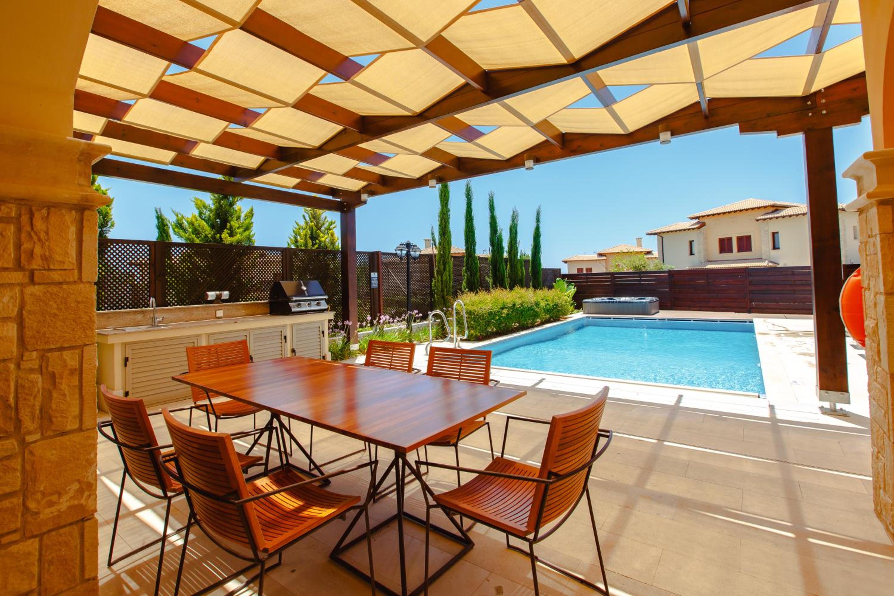 Luxury Elite Villa AJ06 complete with a private, climate controlled pool and a relaxing outdoor Jacuzzi, Aphrodite Hills Resort