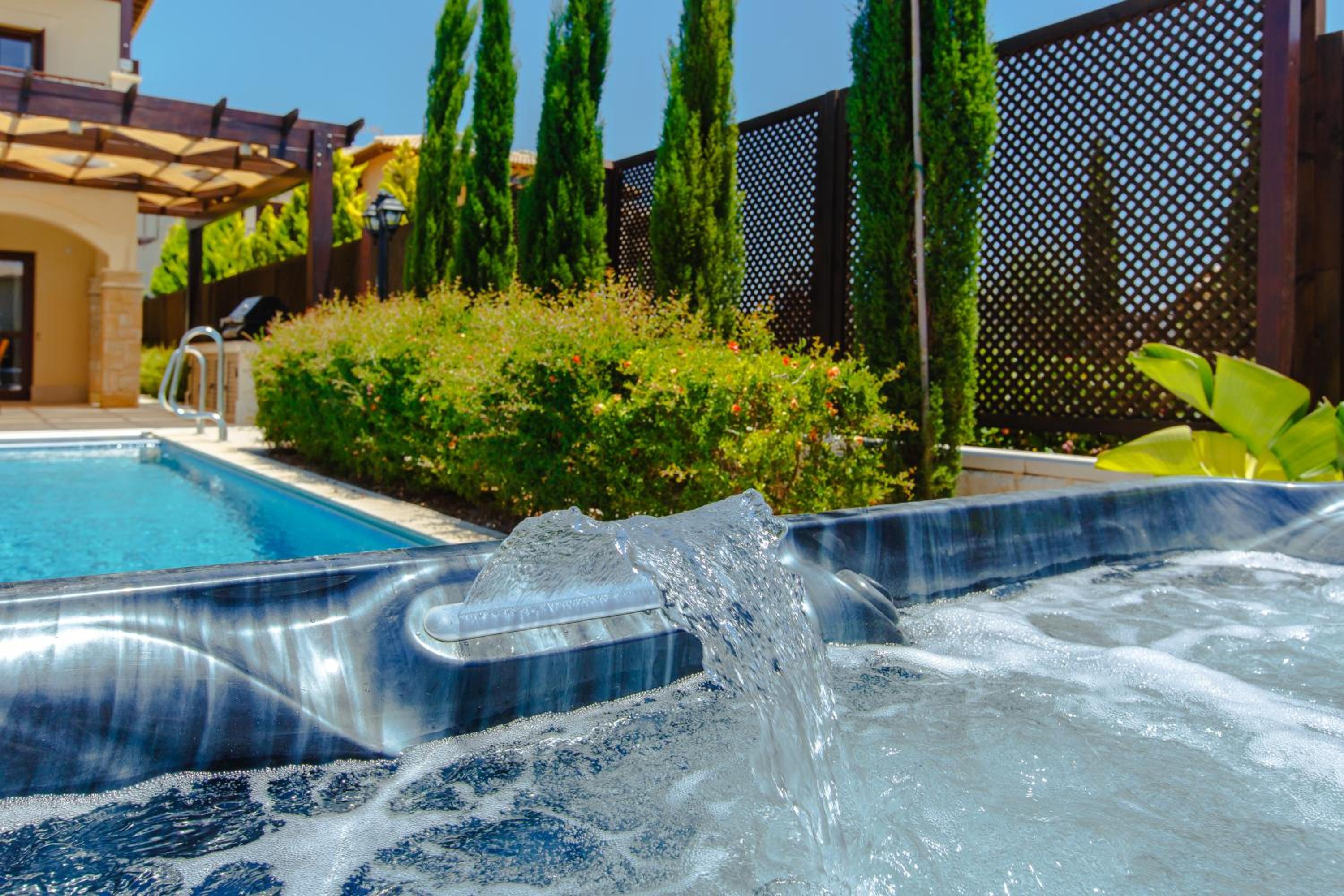 Luxury Elite Villa AJ06 complete with a private, climate controlled pool and a relaxing outdoor Jacuzzi, Aphrodite Hills Resort