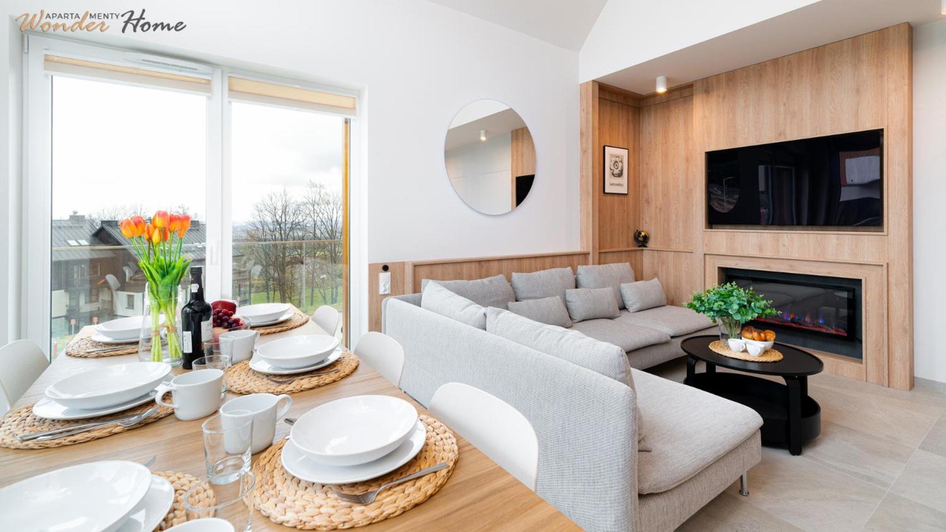 Wonder Home - Domki Hillside tuż przy stoku narciarskim - na terenie kompleksu plac zabaw i zewnętrzna siłownia, sklep, parking
