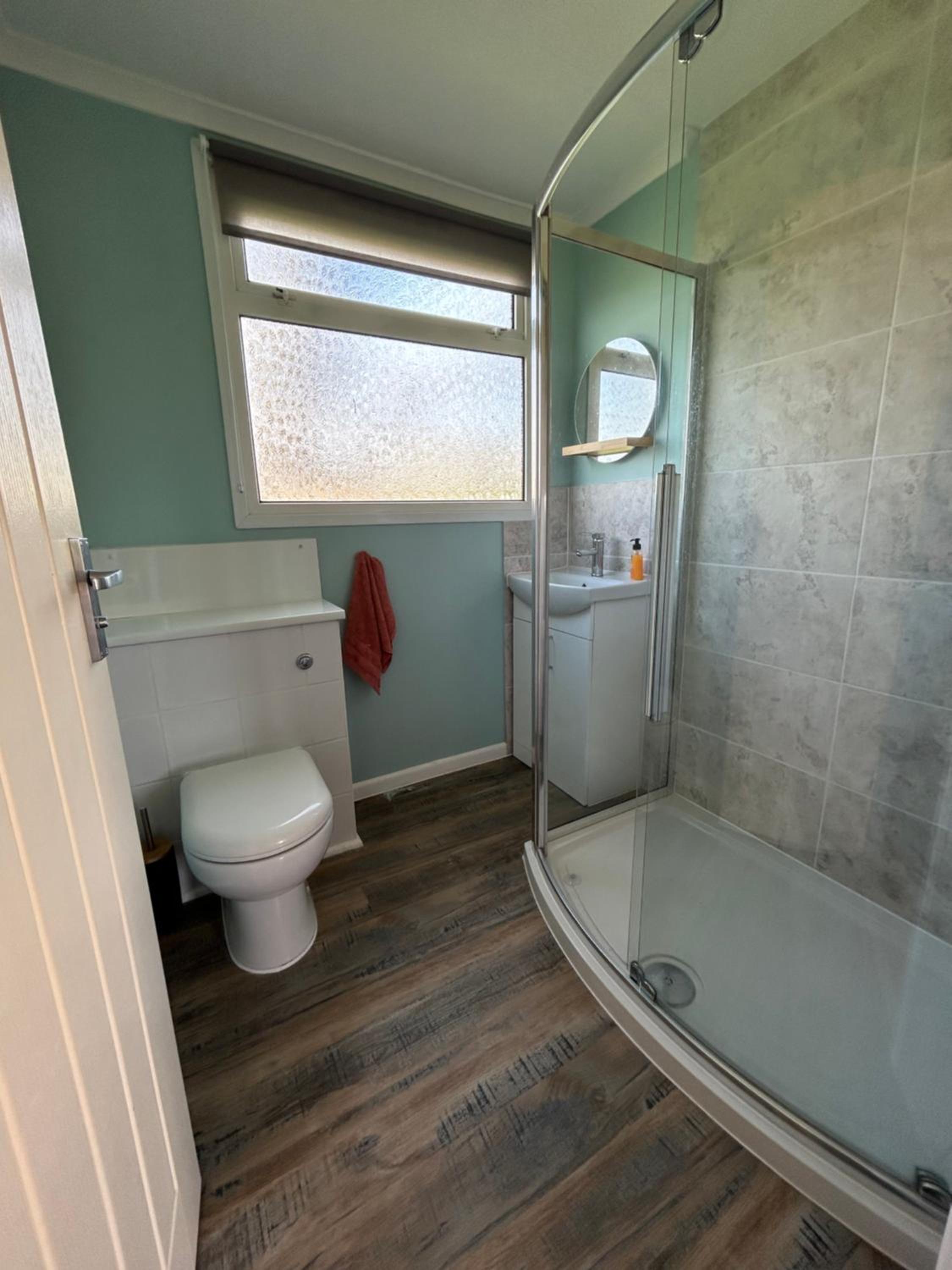 Peach Chalet Sandown Bay view 2