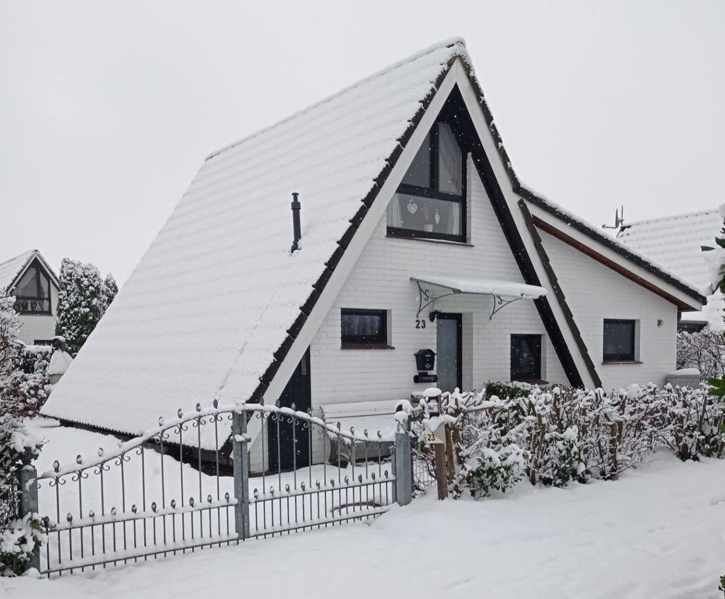 Nurdachhaus mit Anbau und großer überdachter Terrasse