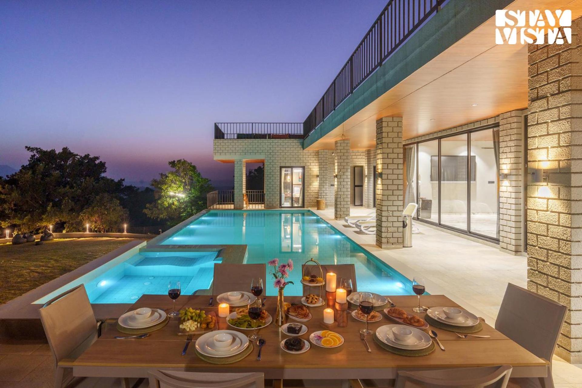 StayVista's Esperanza - Mountain-Side Retreat with Infinity Pool, Gazebo & Indoor-Outdoor Activities