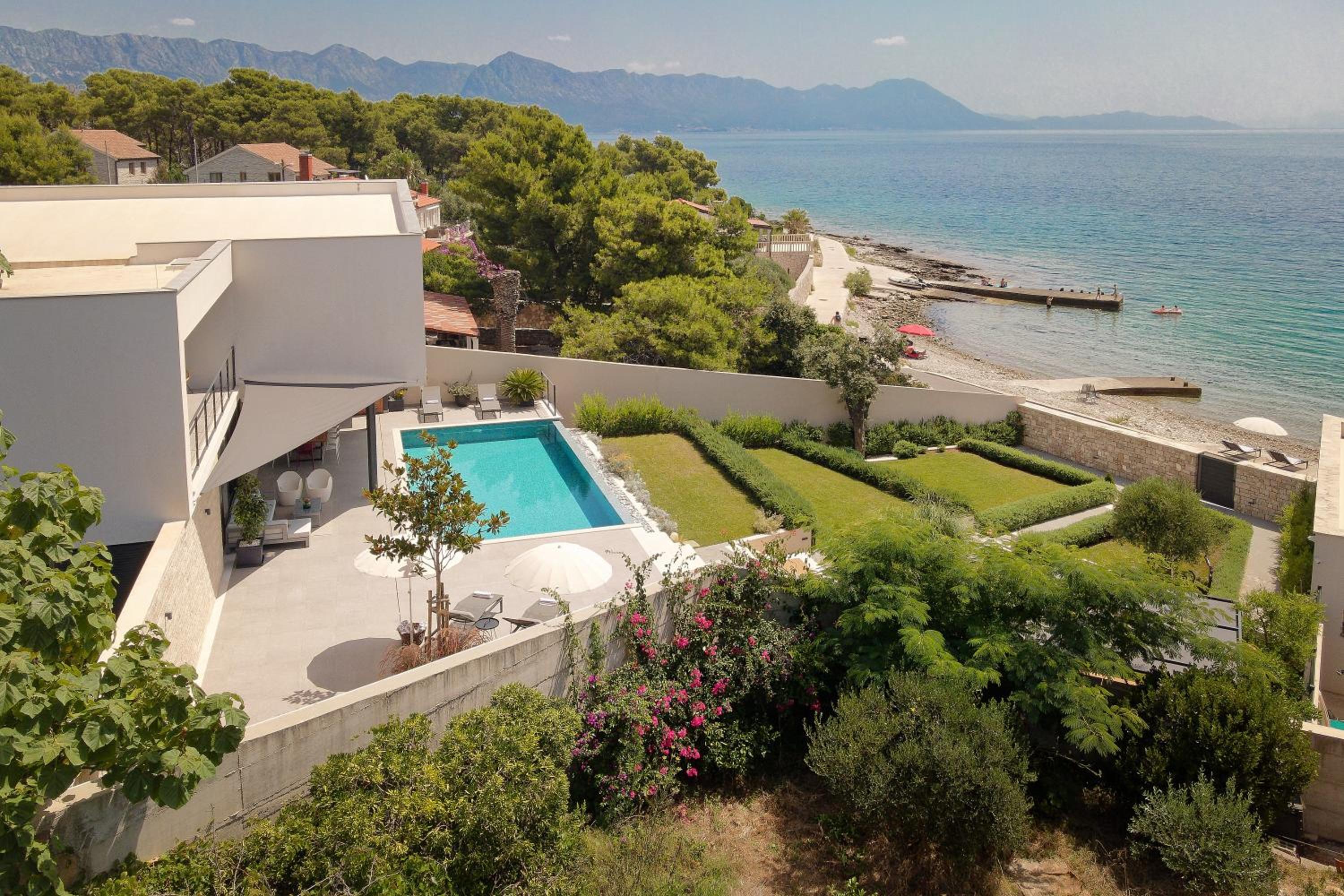 Luxury Hvar Villa Blue Oasis 4 Bedrooms Breathtaking Views of the Adriatic Sea Beach front Outdoor Pool and Hot Tub Sucuraj view 2