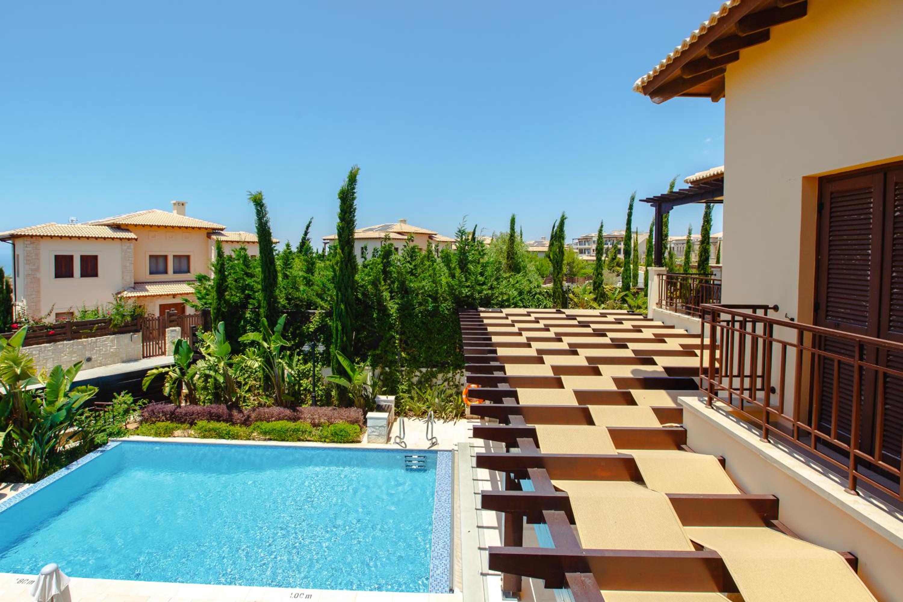 Luxury Elite Villa AJ06 complete with a private, climate controlled pool and a relaxing outdoor Jacuzzi, Aphrodite Hills Resort