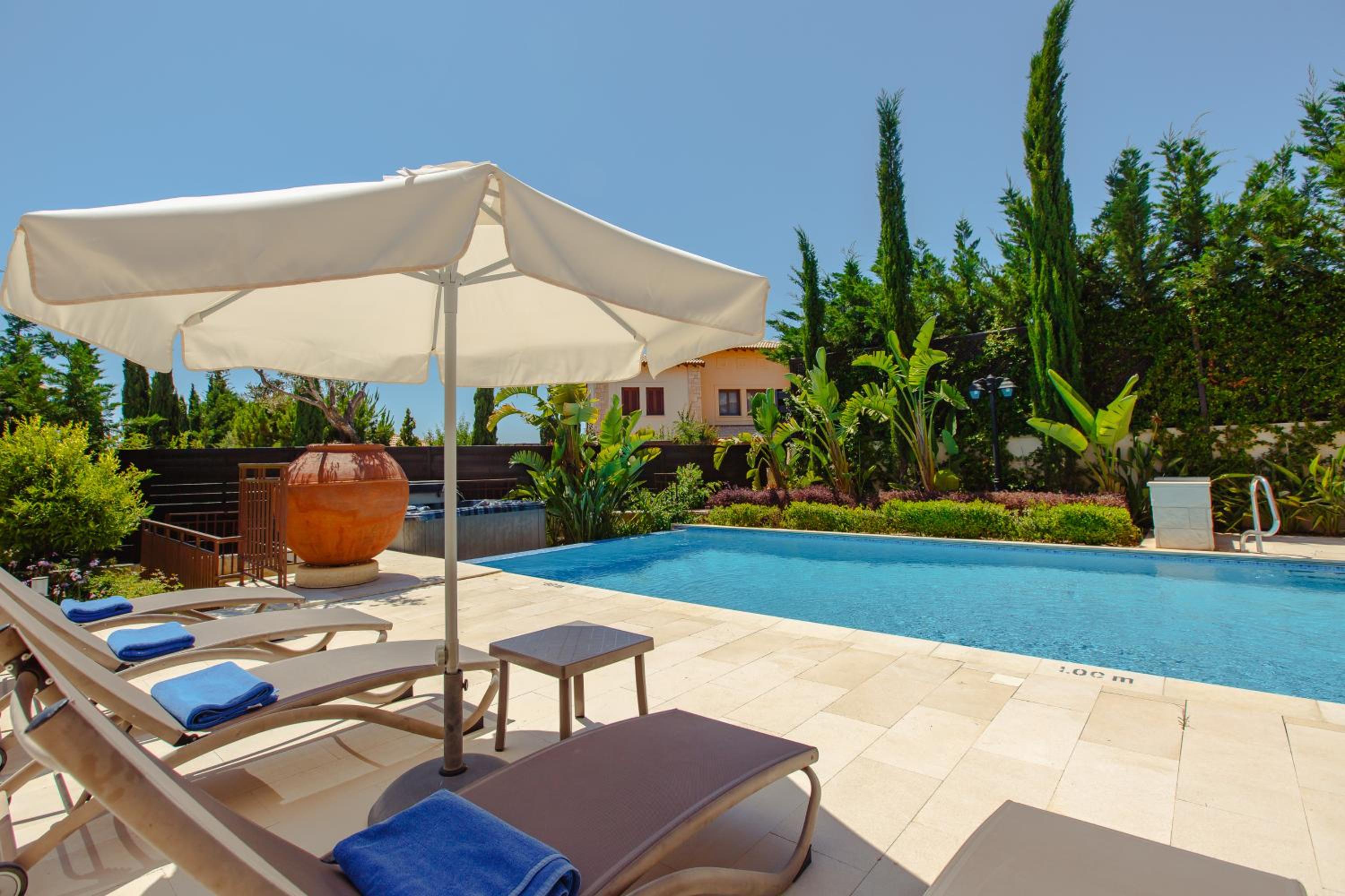 Luxury Elite Villa AJ05 complete with a private, climate controlled pool and a relaxing outdoor Jacuzzi, Aphrodite Hills Resort