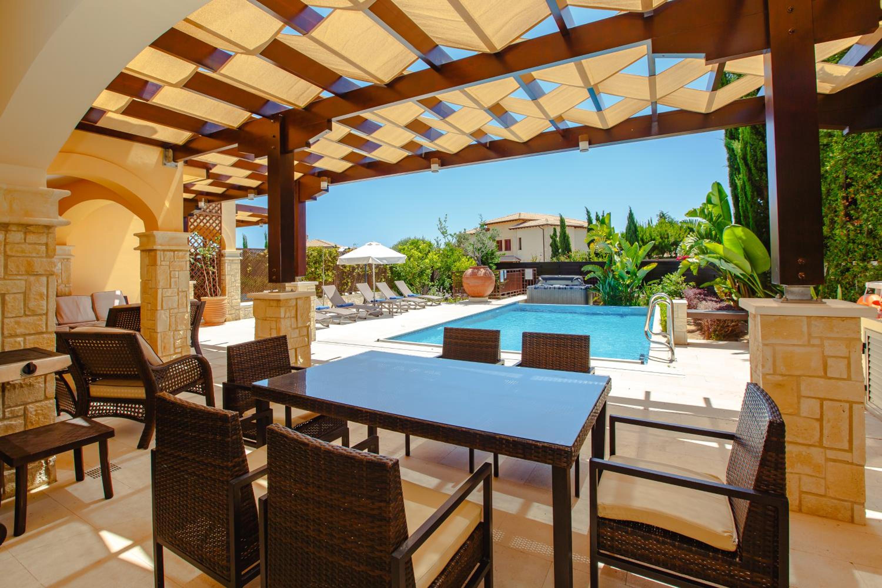 Luxury Elite Villa AJ05 complete with a private, climate controlled pool and a relaxing outdoor Jacuzzi, Aphrodite Hills Resort