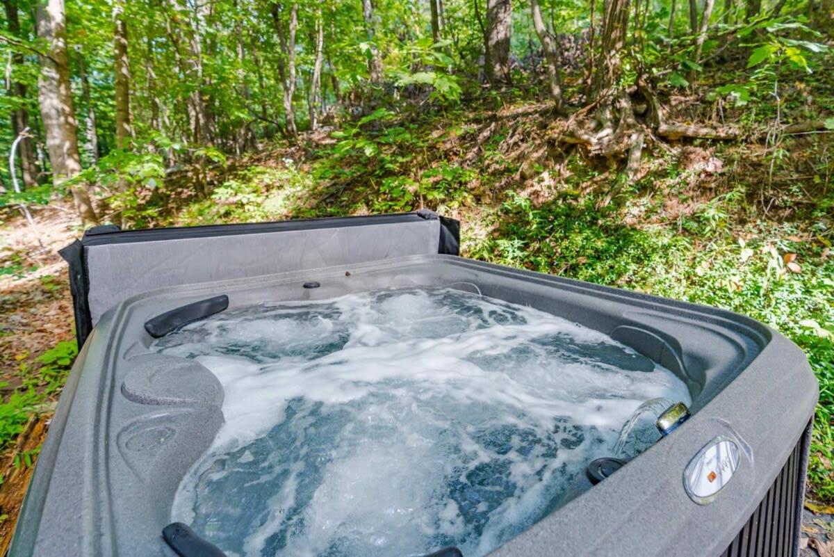 Forest 2BR chalet w hot tub & backyard view 5