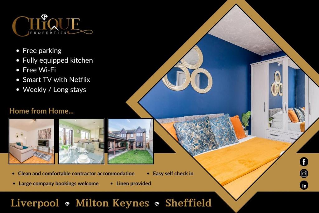 Central MK Comfy FAMILY CONTRACTOR 3B house Free Parking managed by Chique Properties Ltd