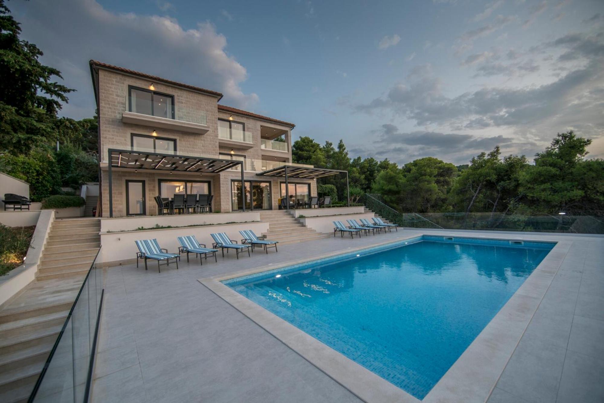 Nice Villa In Postira With Heated Swimming Pool, Sauna And 7 Bedrooms view 2