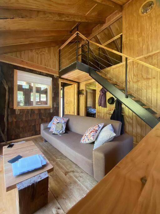 Cabaña en selva patagónica, cerca del pueblo