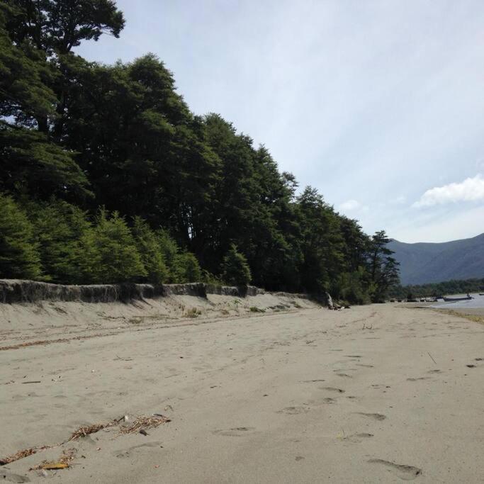 Cabaña en selva patagónica, cerca del pueblo
