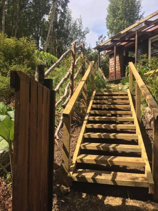 Cabaña en selva patagónica, cerca del pueblo