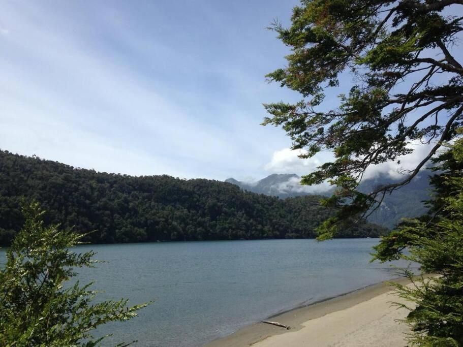 Cabaña en selva patagónica, cerca del pueblo