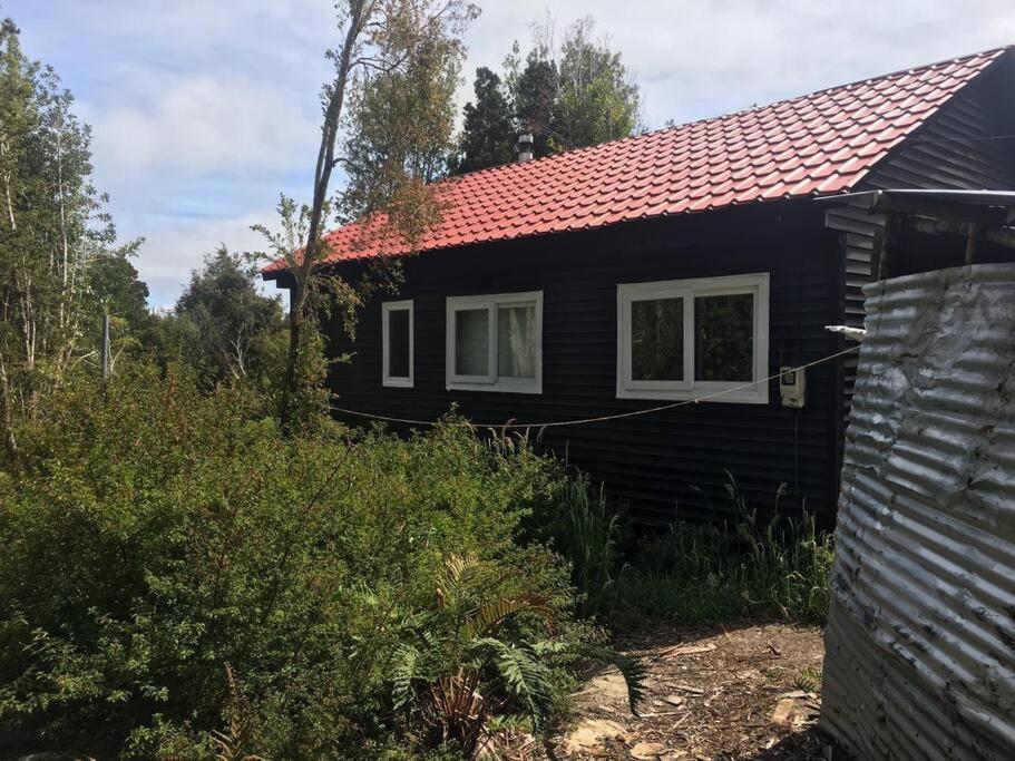 Cabaña en selva patagónica, cerca del pueblo