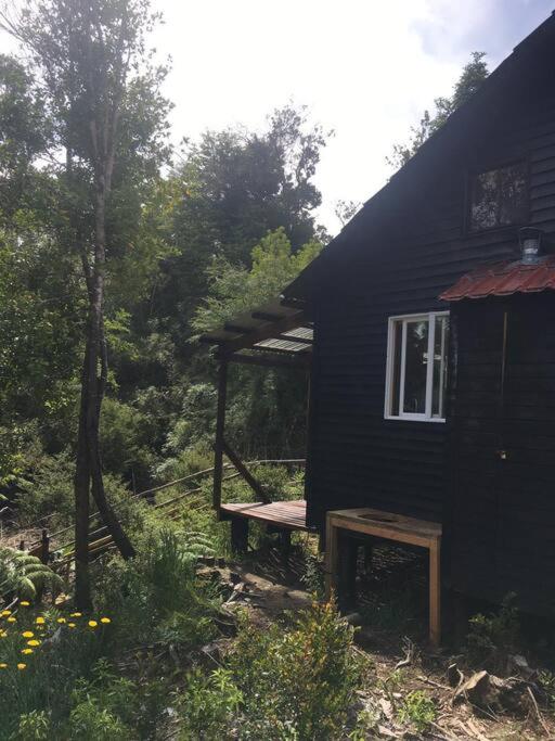 Cabaña en selva patagónica, cerca del pueblo