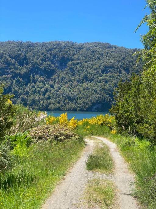 Cabaña en selva patagónica, cerca del pueblo