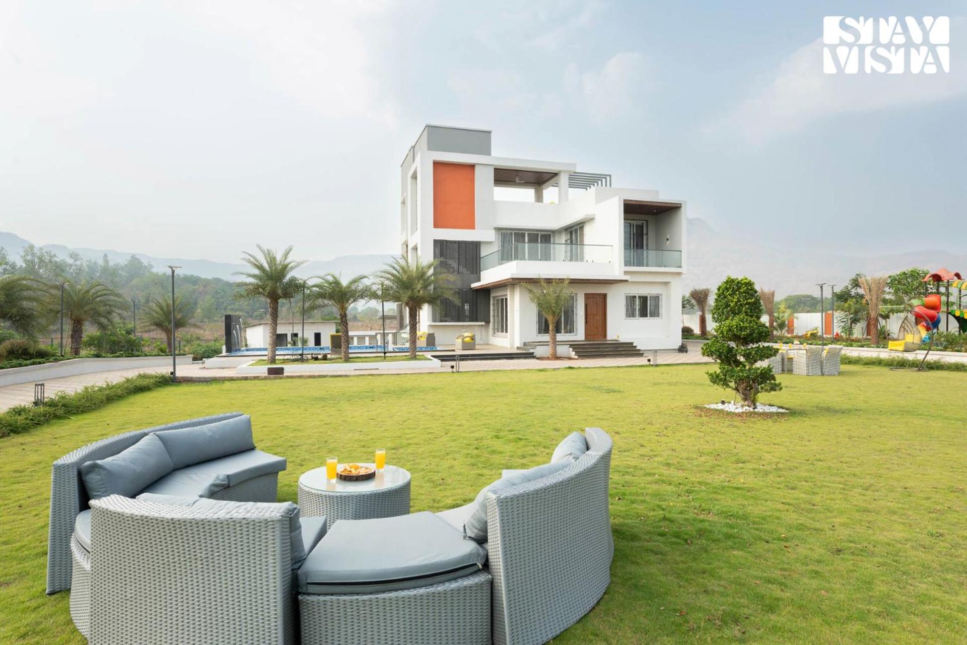 StayVista's Oasis Of Solace - Mountain-View Villa with Pool Deck, Kids Zone, Turf & Gazebo view 2