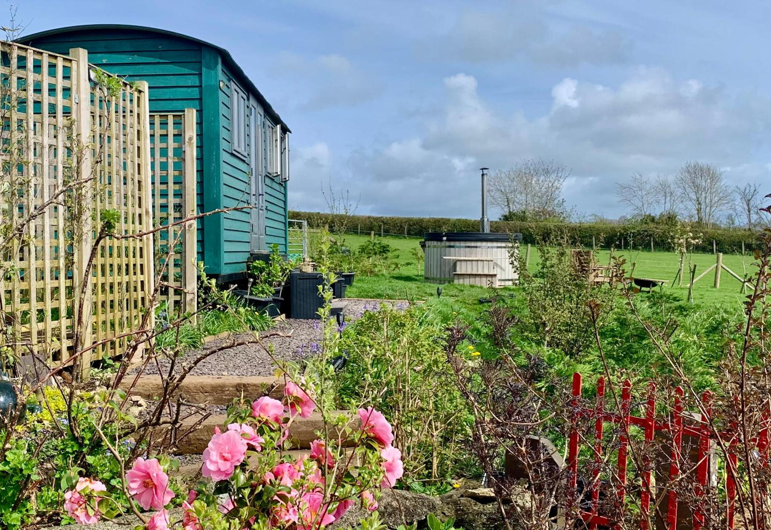 Shepherds Hut with Hot Tub North Wales Anglesey view 2