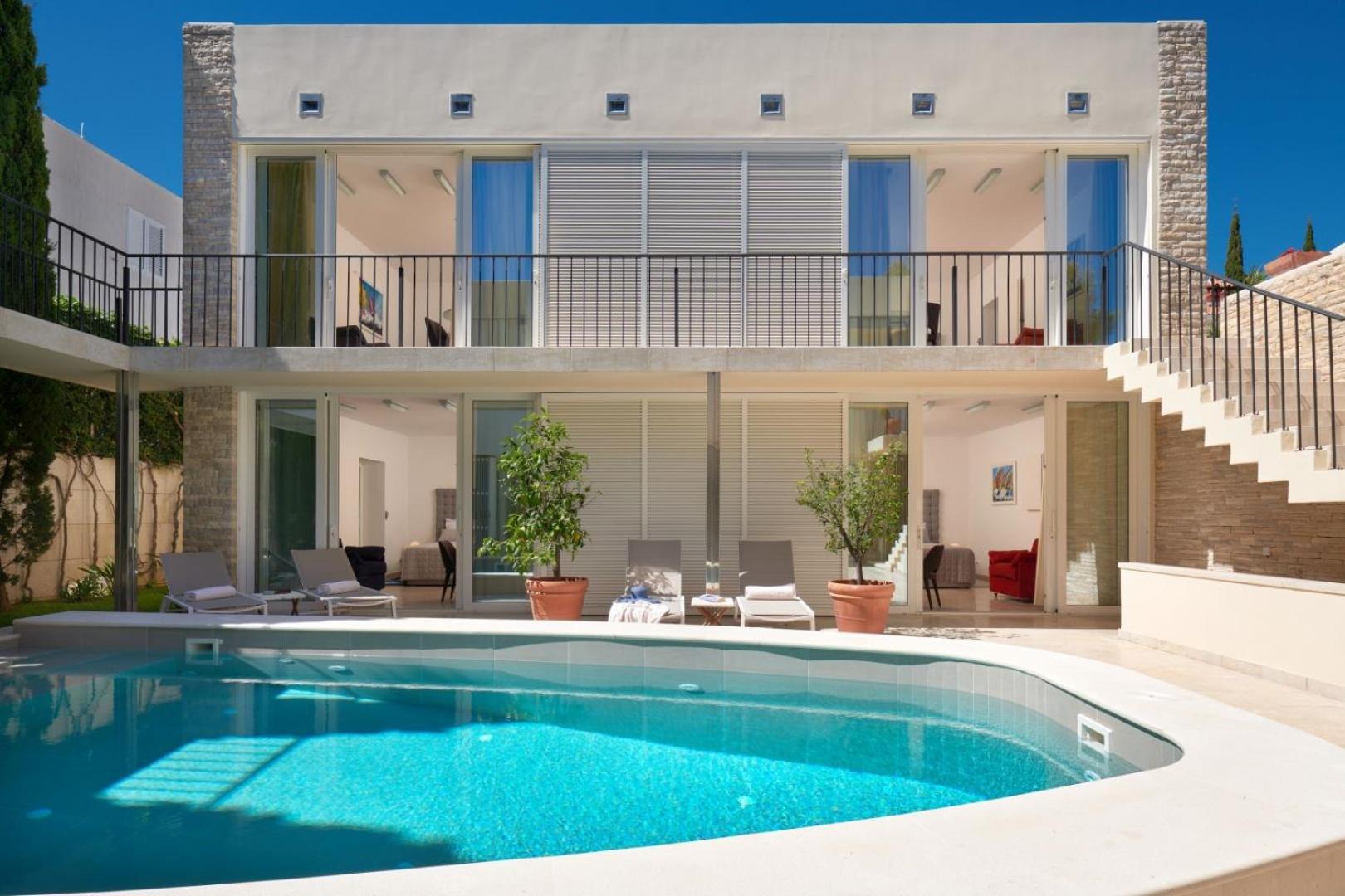 Luxury Beachfront Villa Castello Bol with private pool at the promenade Zlatni Rat at the beach in Bol - Brac