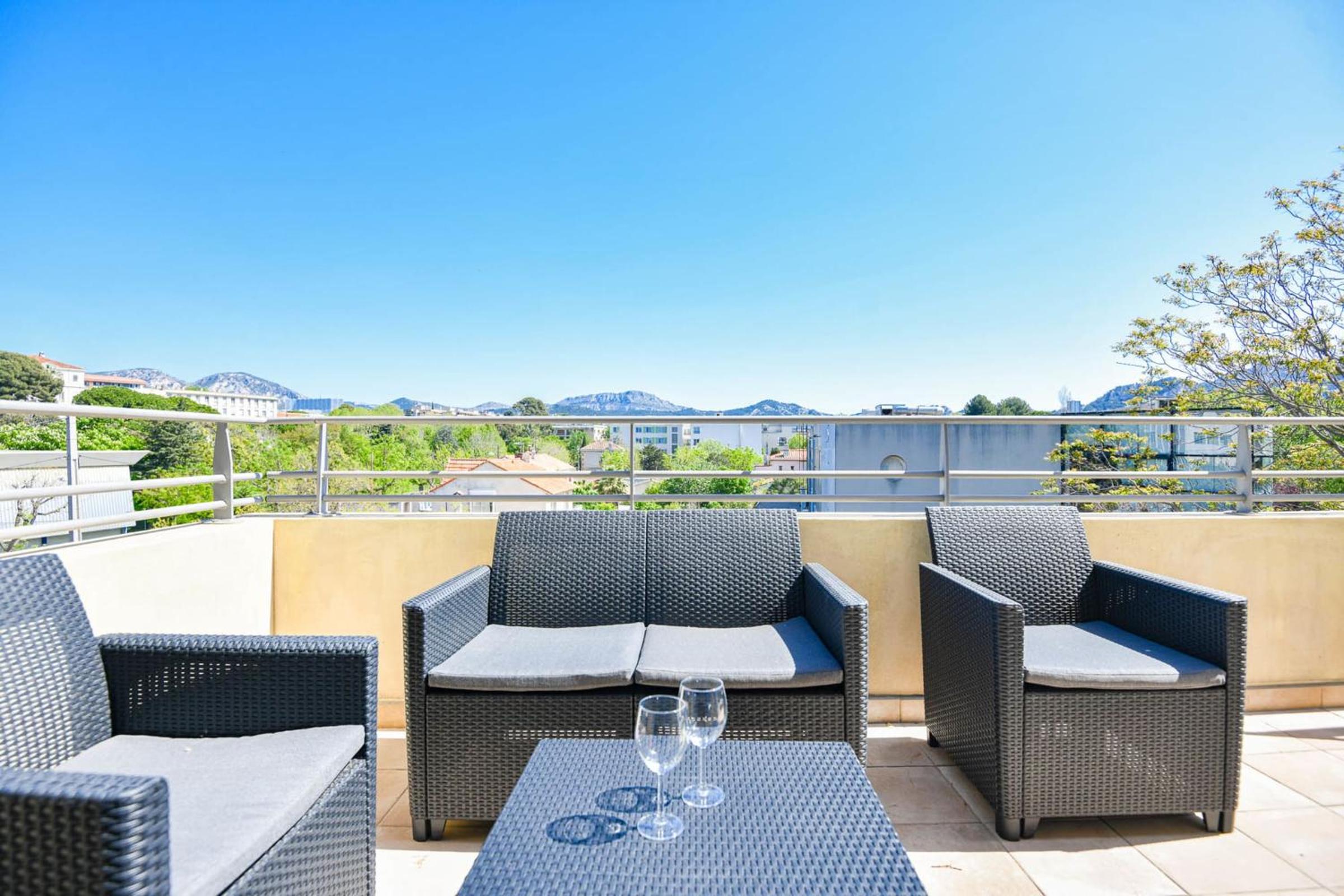Les Terrasses Borely - Bel appart 1 ch avec clim