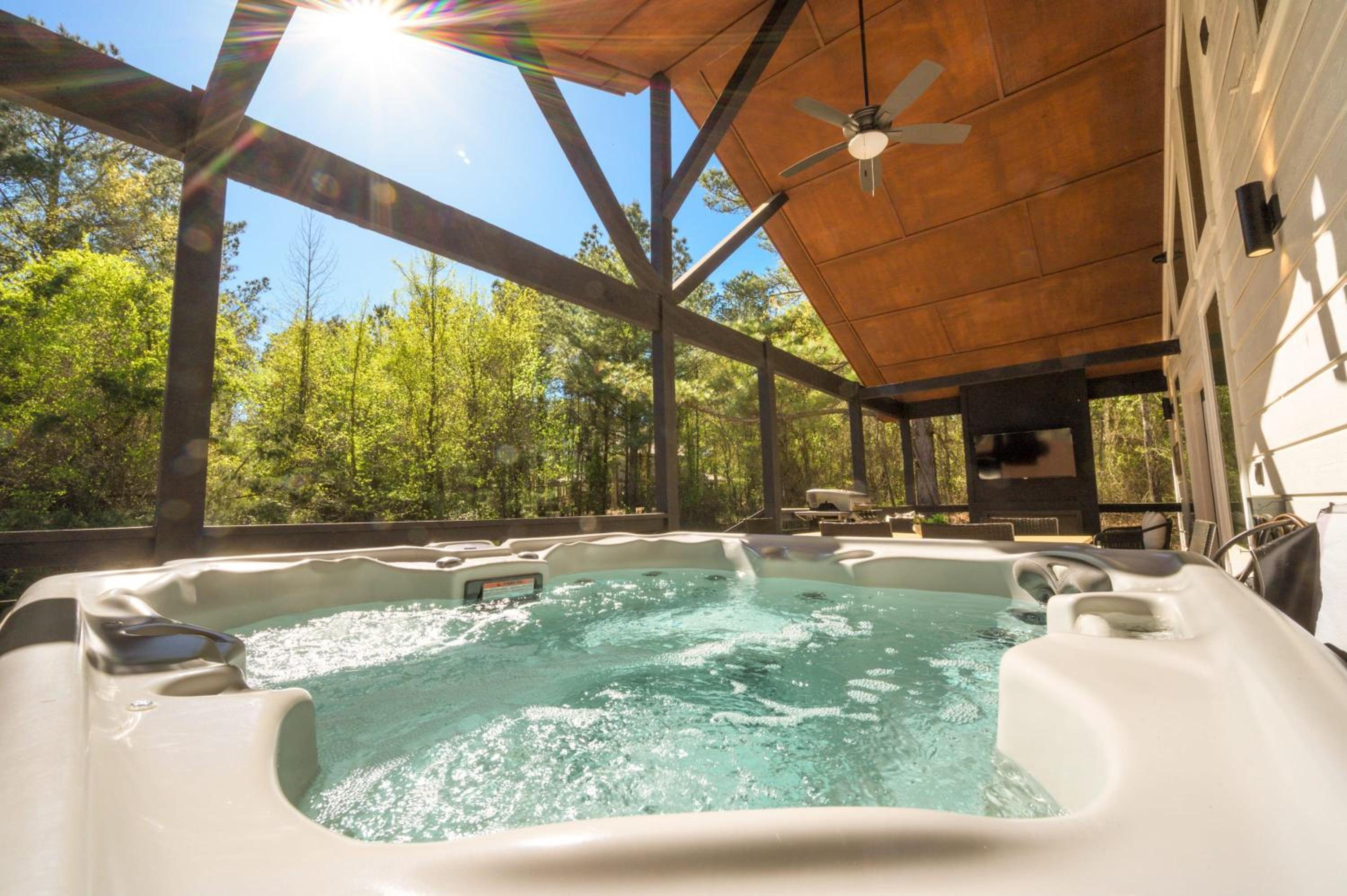 NEW Farmhouse-Chic Cabin with Hot Tub & Firepit view 5