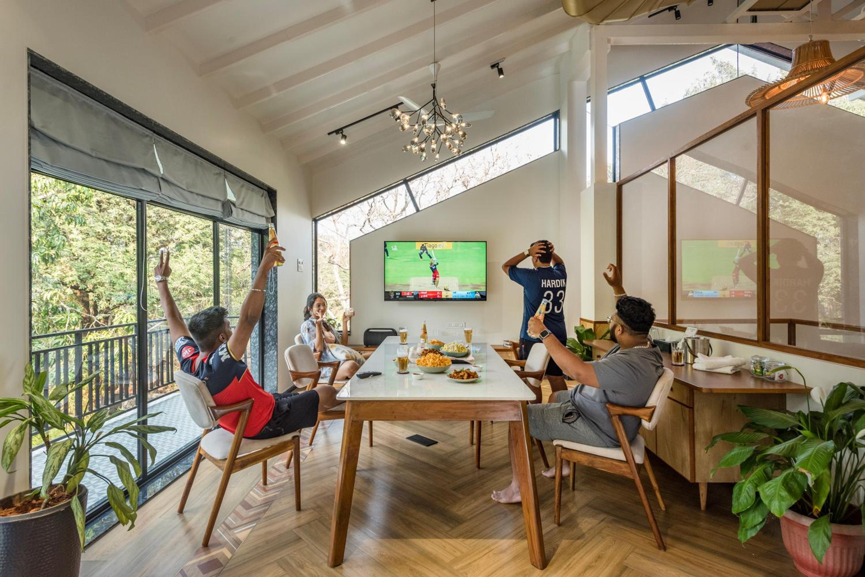 SaffronStays Arabella - 4BR bohemian pool villa with sunken lounge, foosball, PS4 & mango orchard views in Alibaug