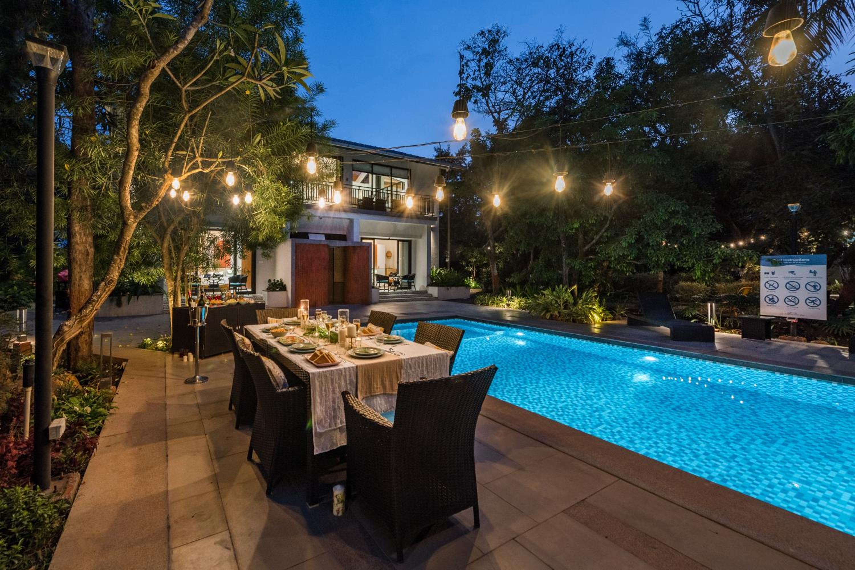 SaffronStays Arabella - 4BR bohemian pool villa with sunken lounge, foosball, PS4 & mango orchard views in Alibaug