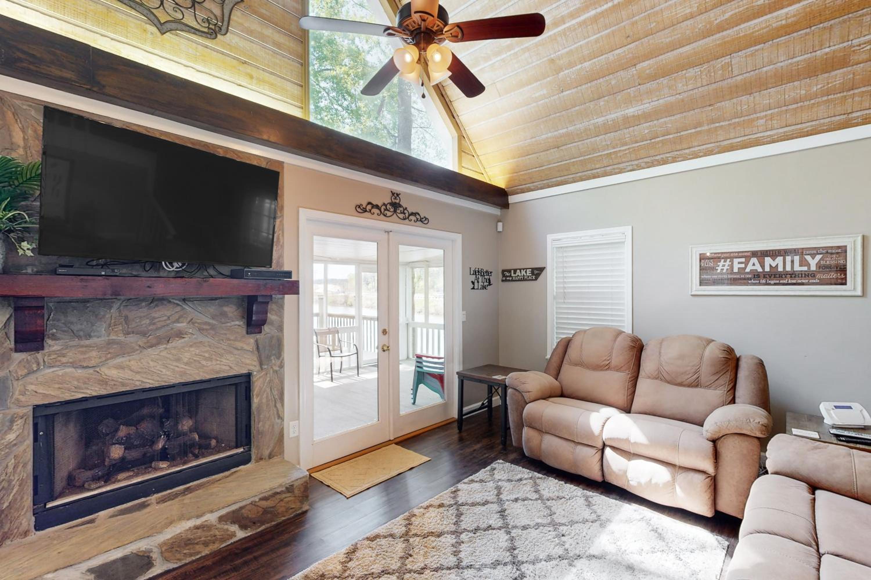 Boat Dock and Waterfront Fire Pit Lake Sinclair Gem