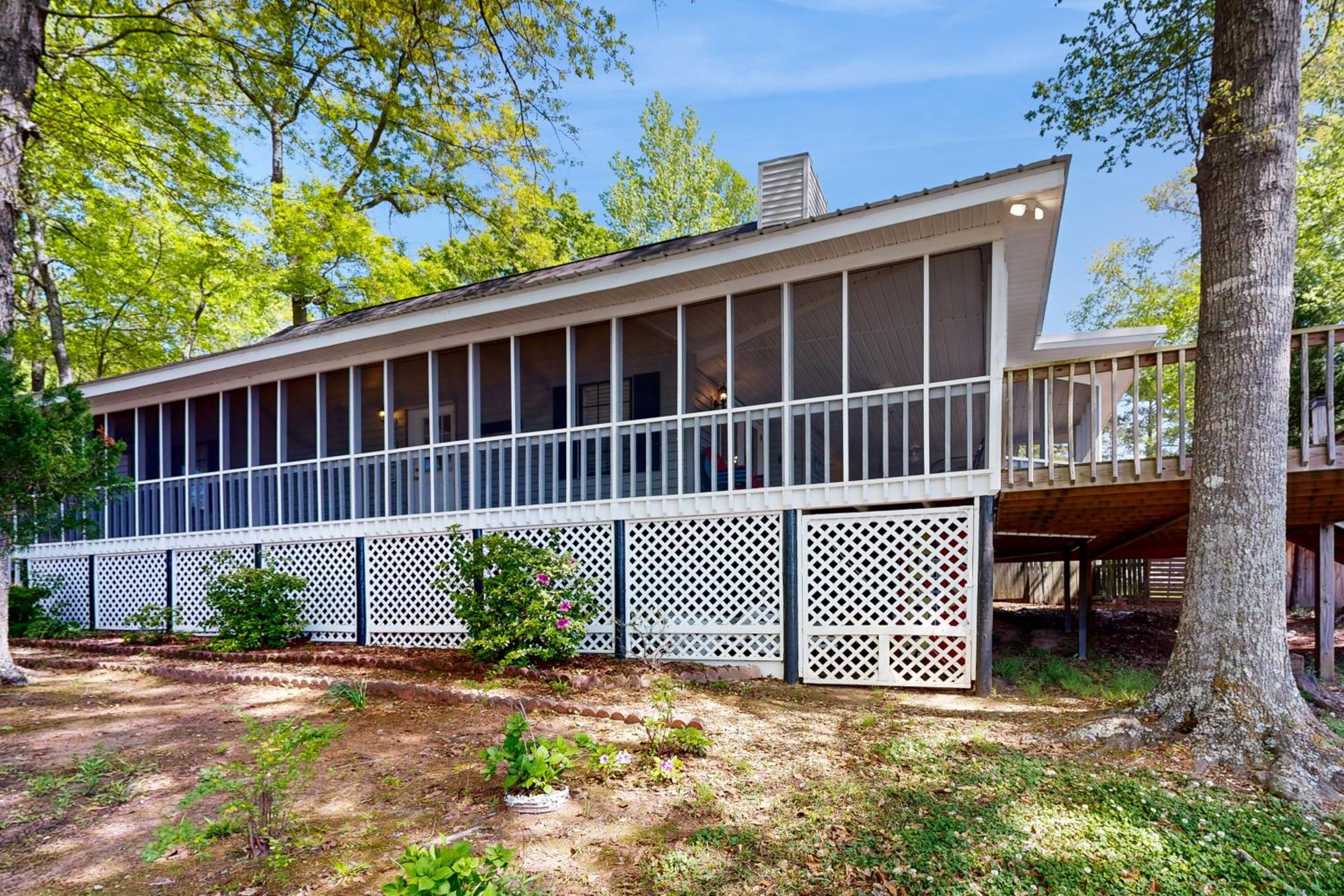 Boat Dock and Waterfront Fire Pit Lake Sinclair Gem