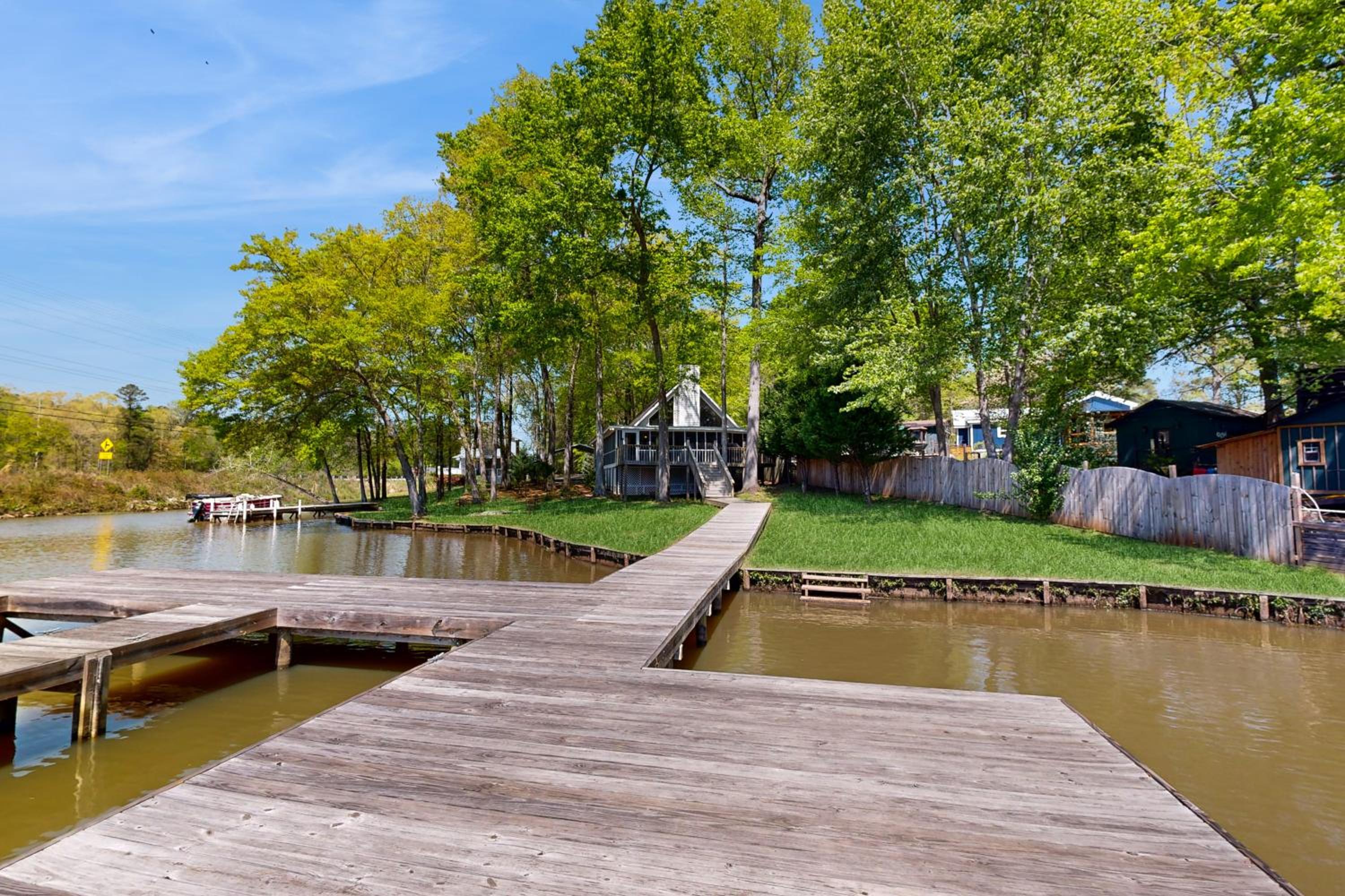 Boat Dock and Waterfront Fire Pit Lake Sinclair Gem