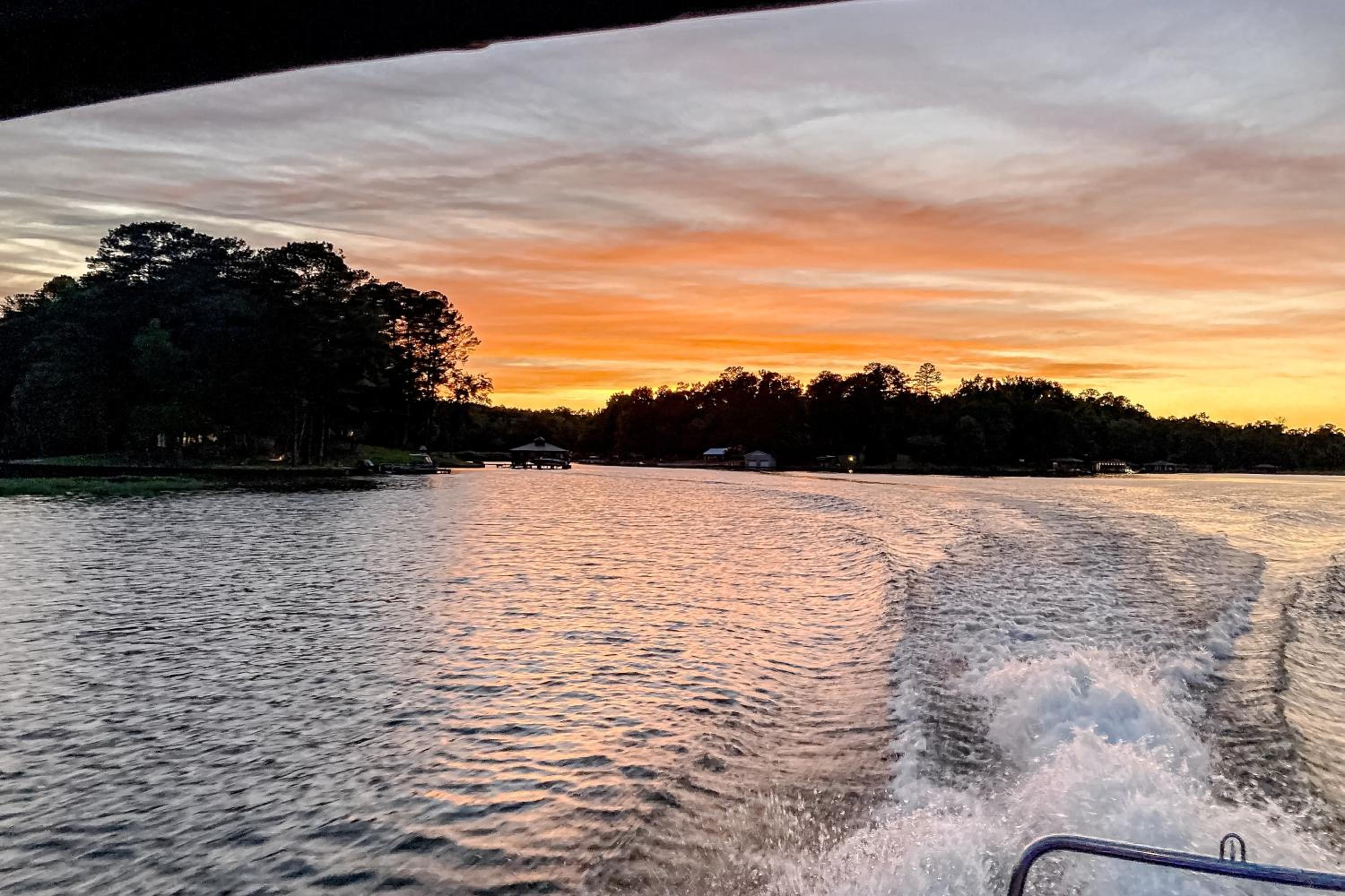 Boat Dock and Waterfront Fire Pit Lake Sinclair Gem