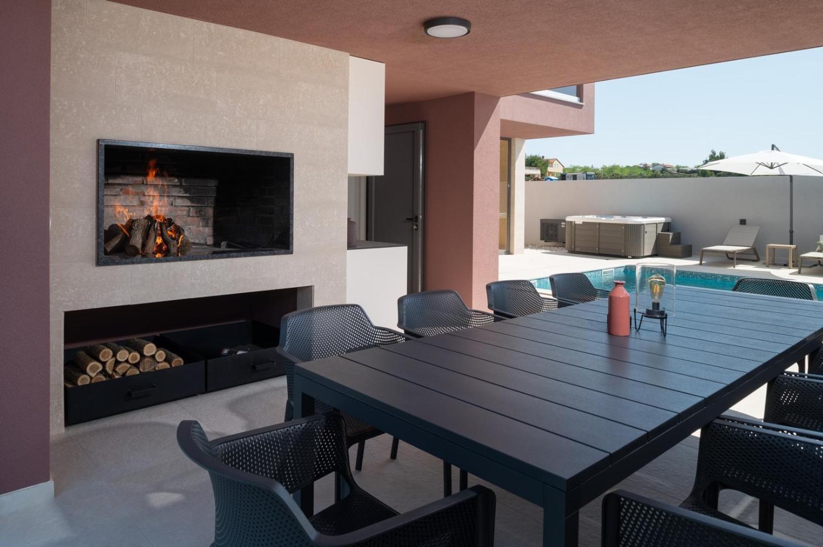 New Villa 55 - Vrsi heated pool jacuzzi sauna view 4