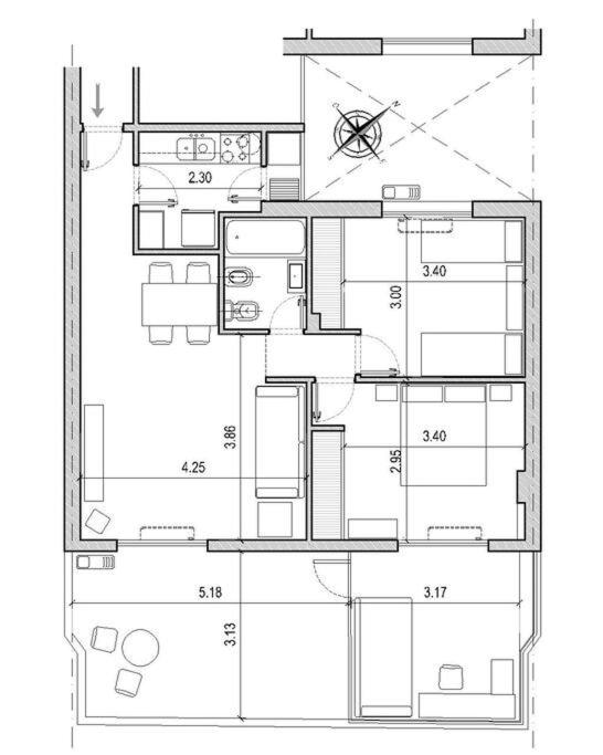 Hermoso departamento completo con terraza, Palermo